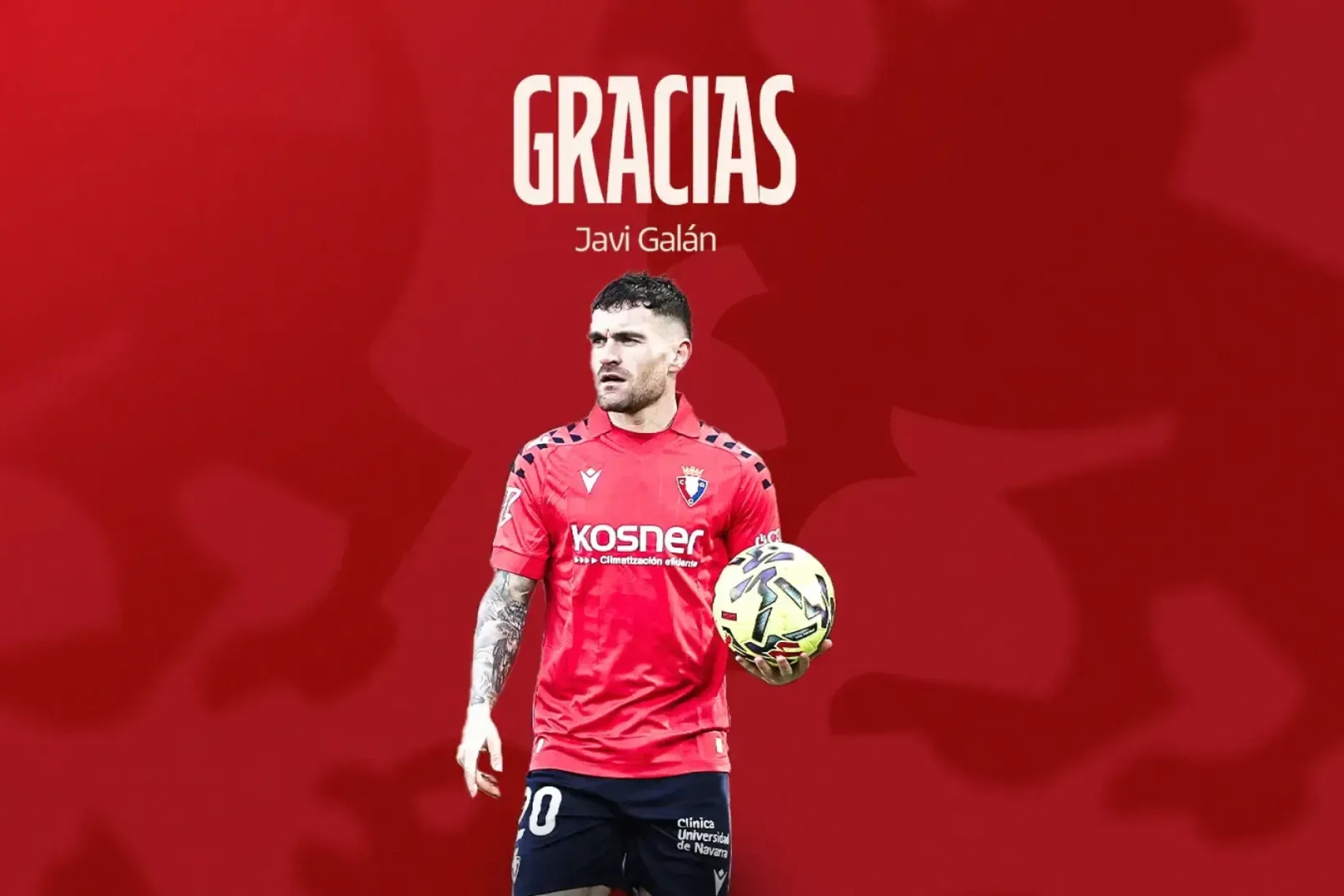 La imagen con la que Osasuna ha anunciado el fin de contrato de Javi Galán