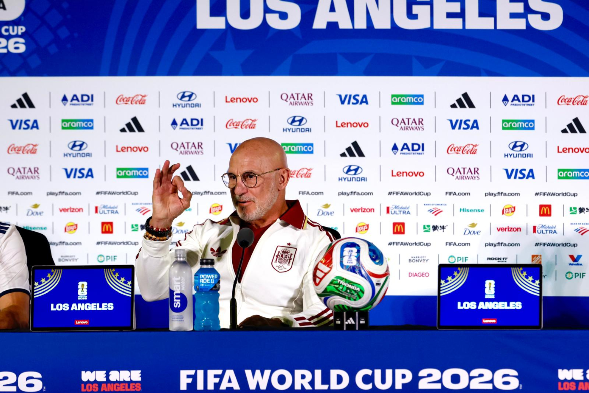 Luis de la Fuente, durante la rueda de prensa en el Sofi Stadium.