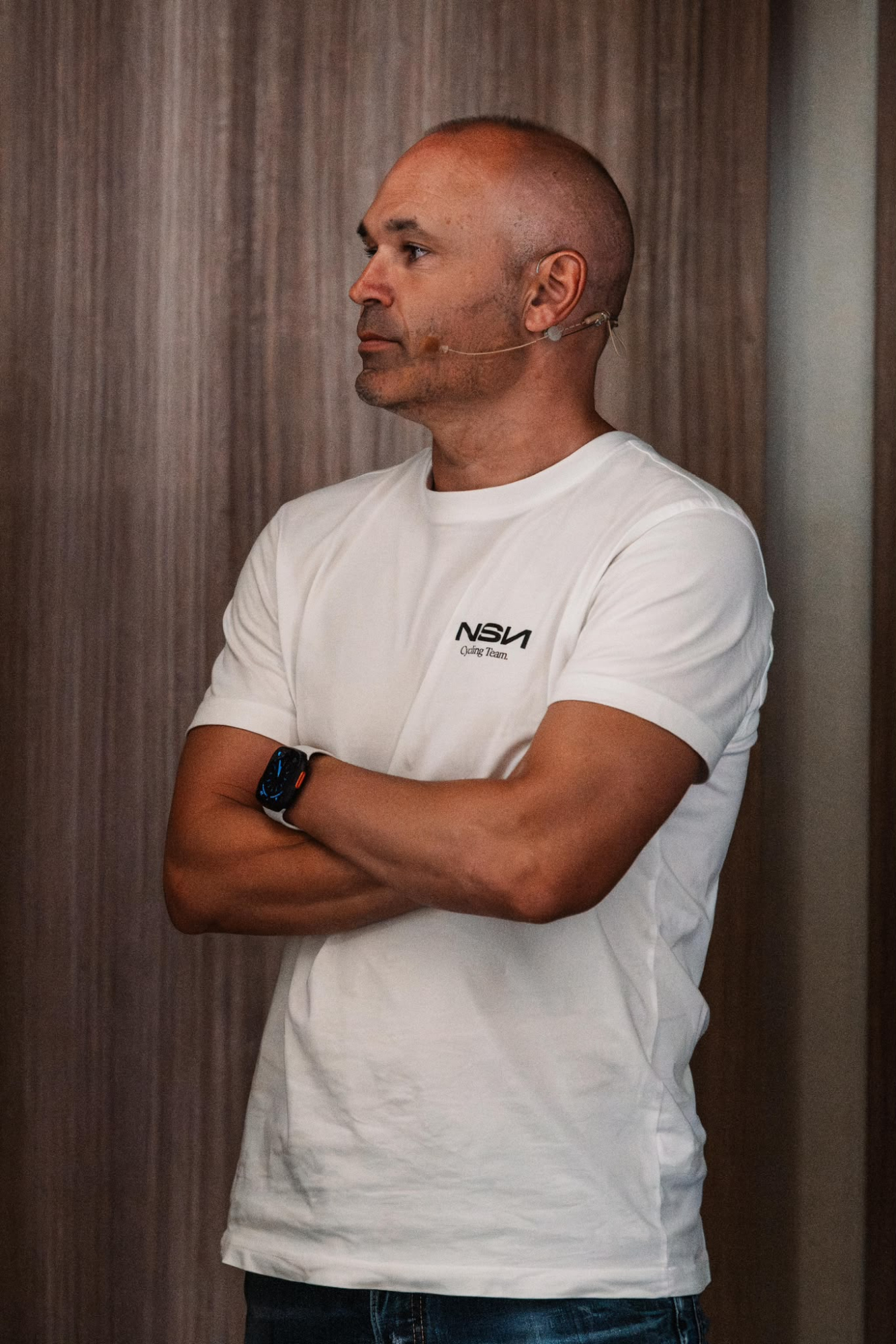 Iniesta, en Barcelona antes del Tour.