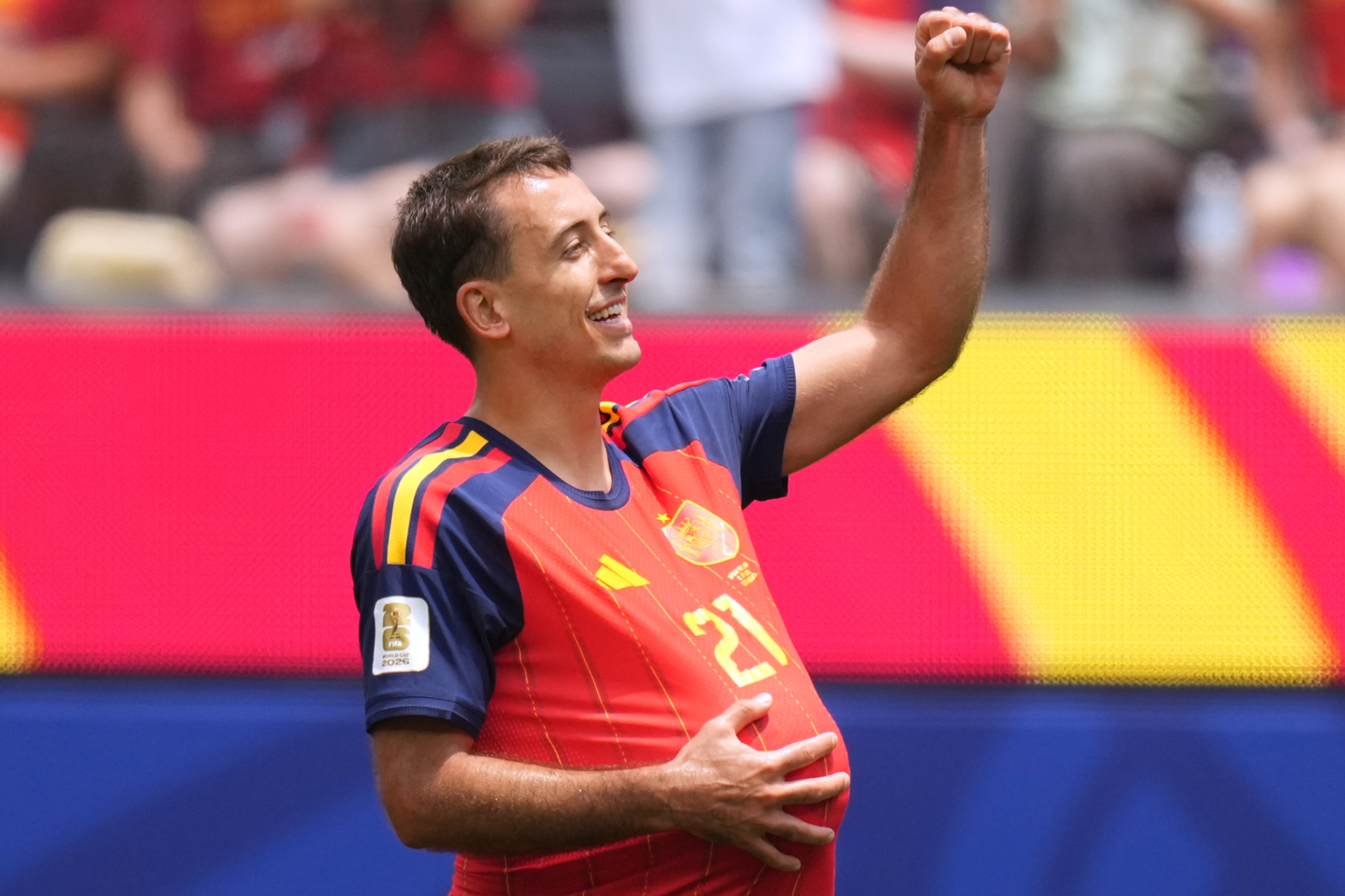 Oyarzabal celebra su gol a Austria.
