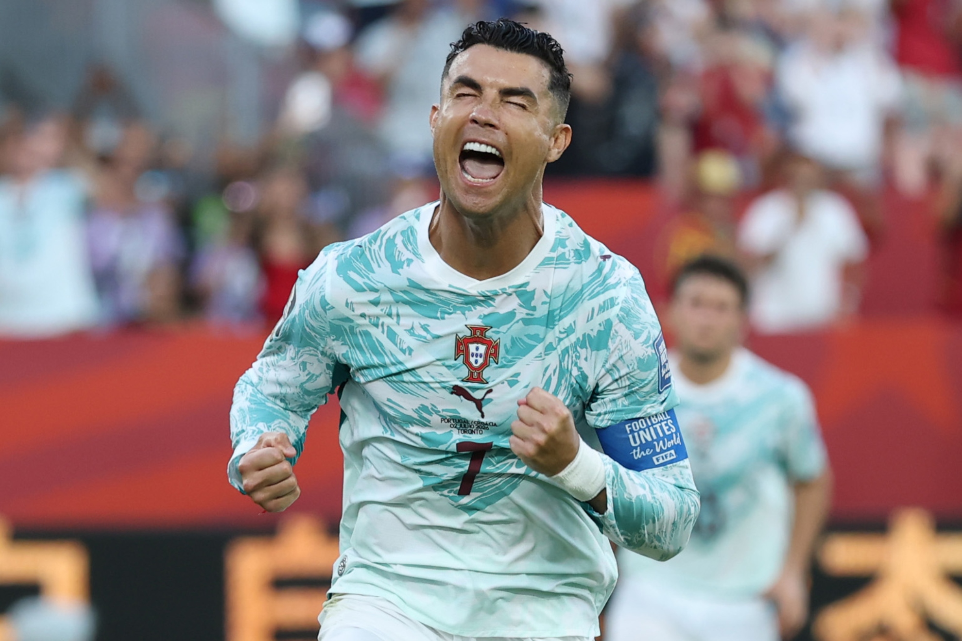 Cristiano celebra el 1-1 ante Croacia.