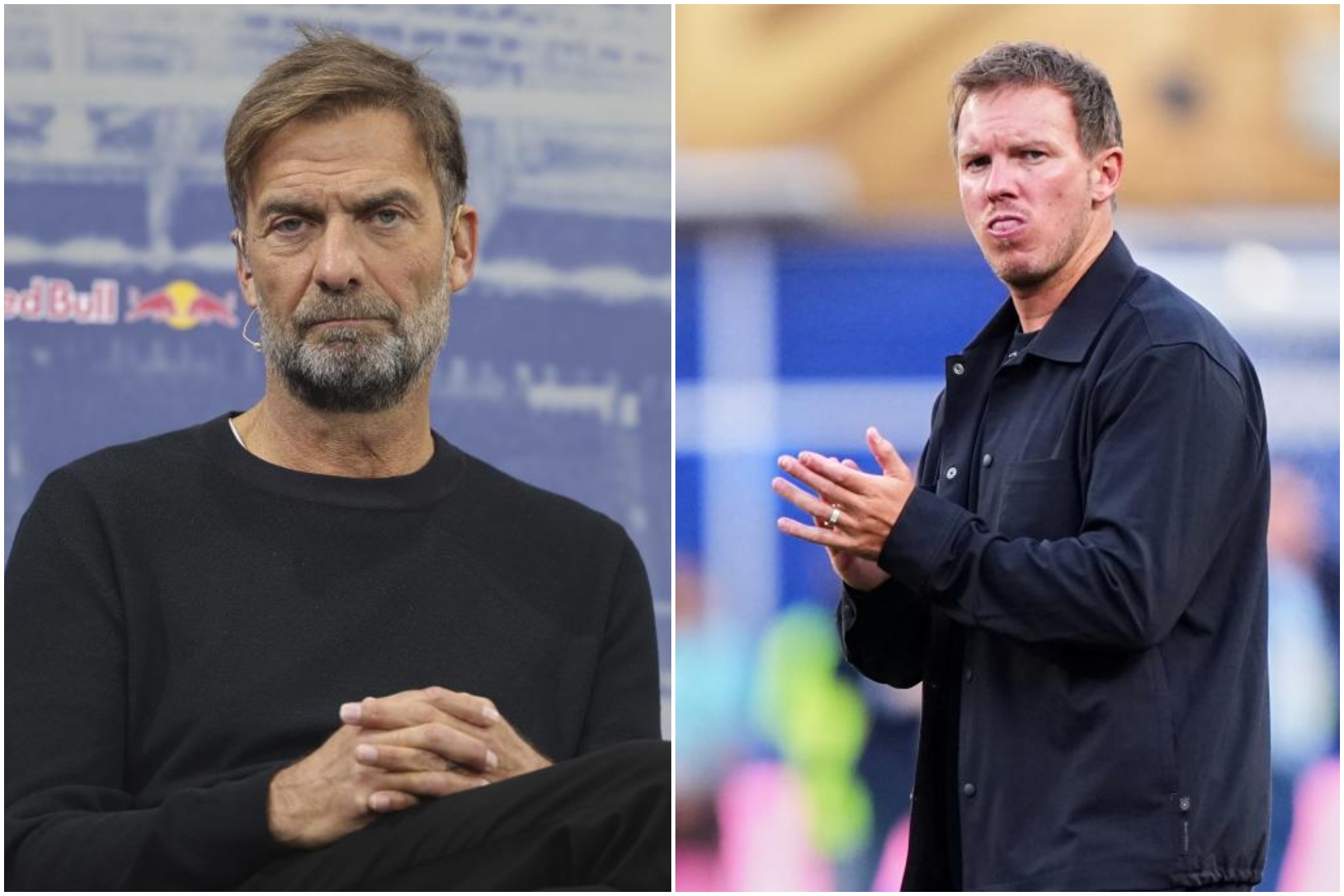 Un montaje con una imagen de Klopp y otra de Nagelsmann.