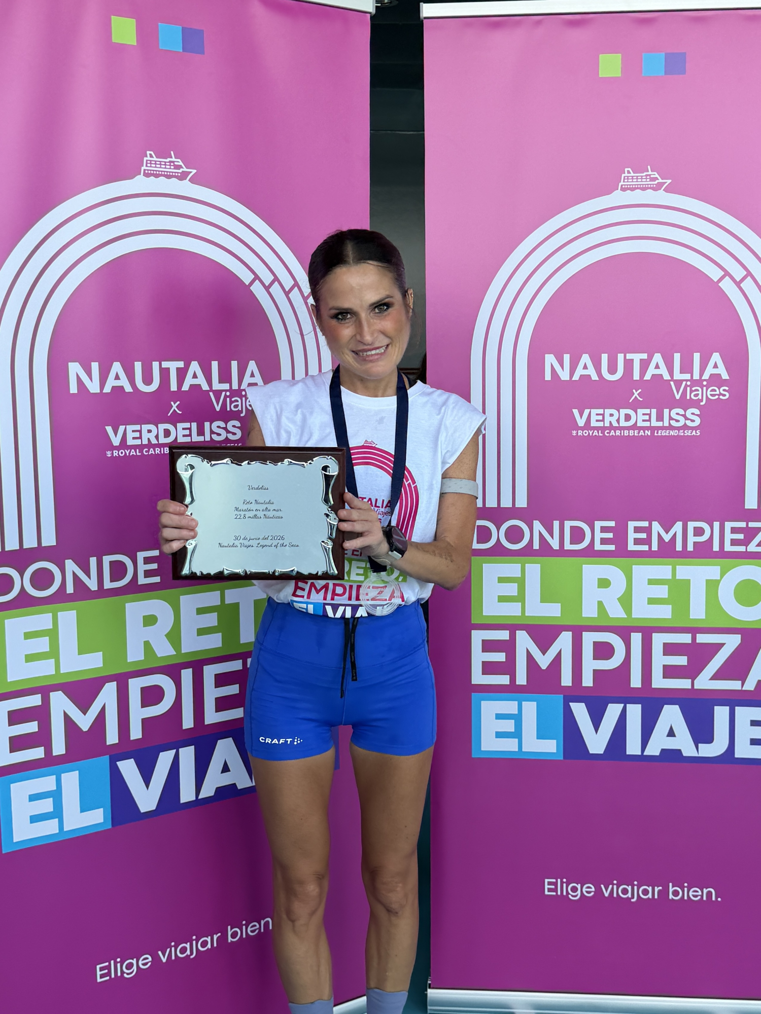 Verdeliss, tras completar el maratón.