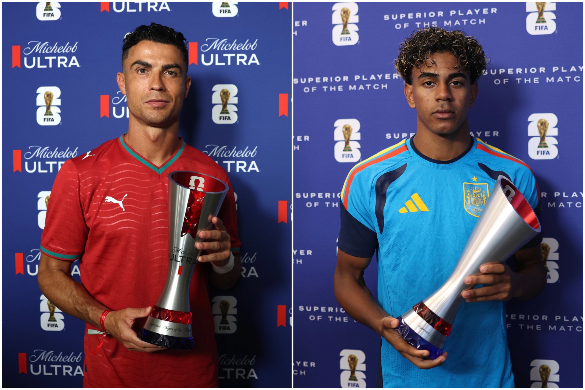 Cristiano Ronaldo y Lamine Yamal.