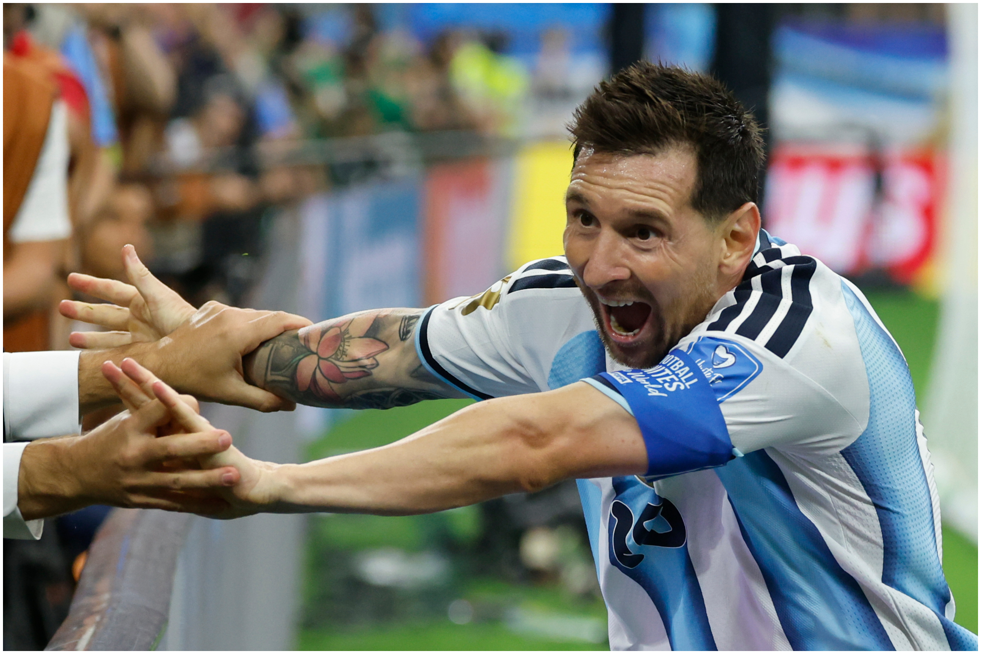Messi, celebrando un gol.