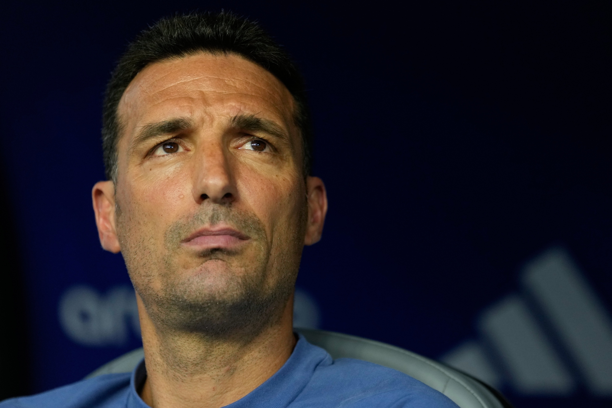 Scaloni, durante el partido ante Cabo Verde.