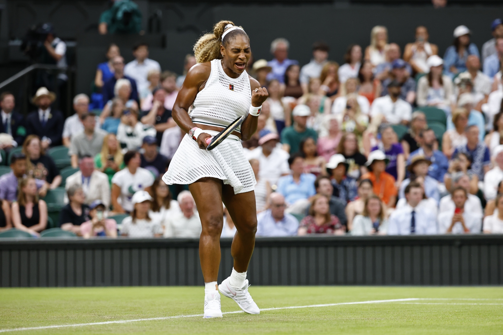 Serena celebra un punto.