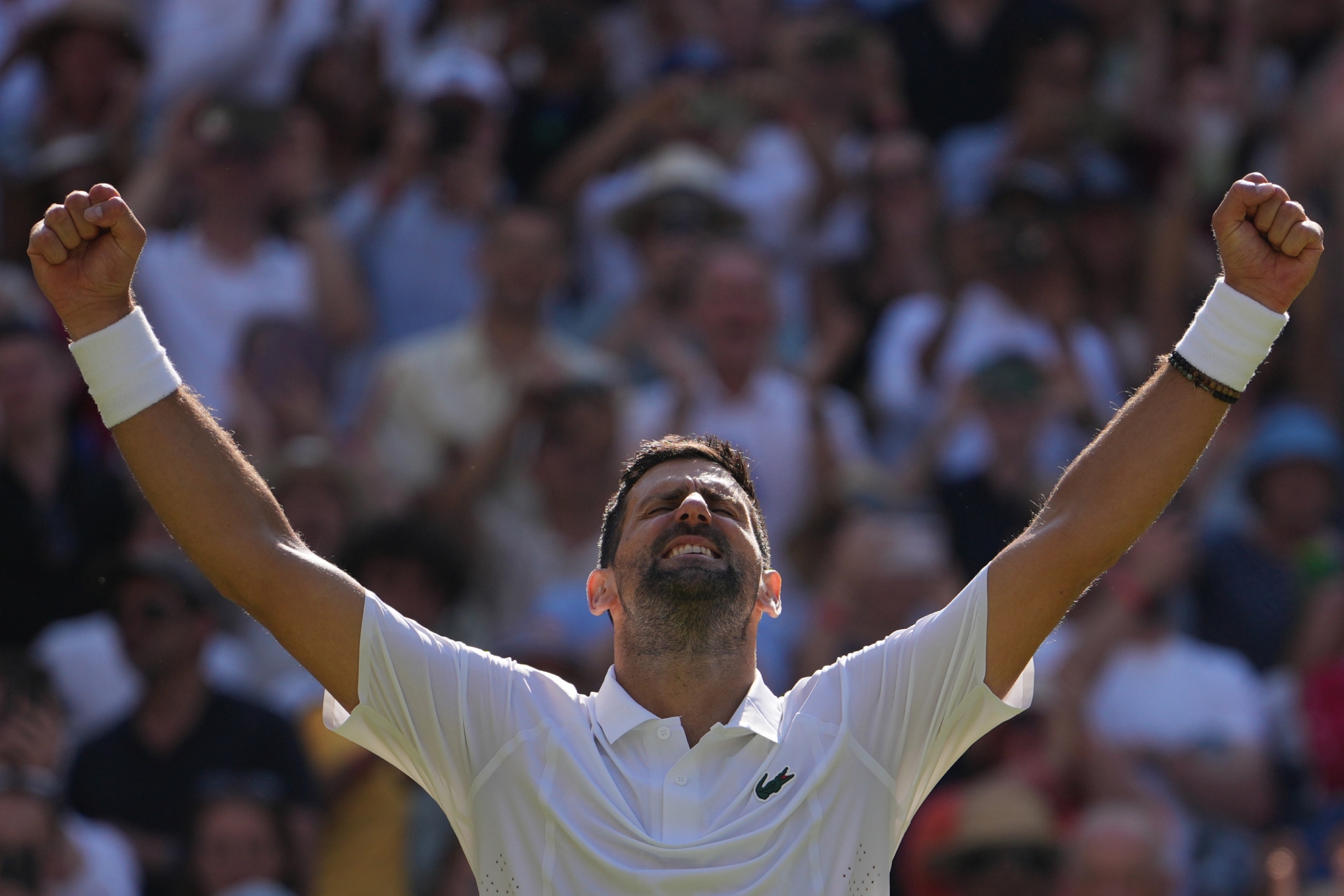 Djokovic levanta los brazos.