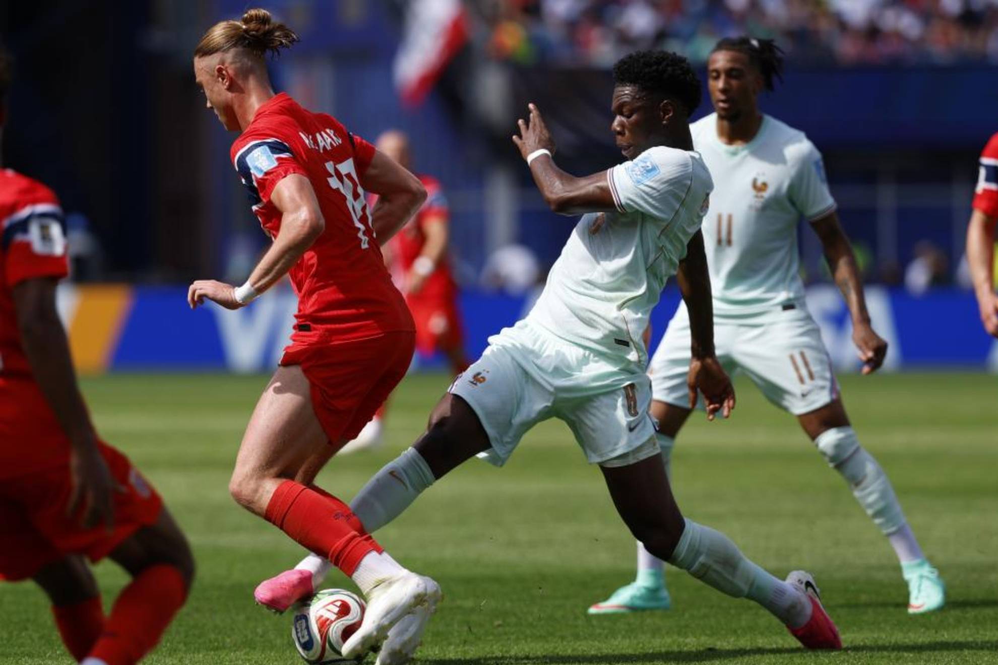 Tchouaméni, en el partido ante Noruega de la fase de grupos.