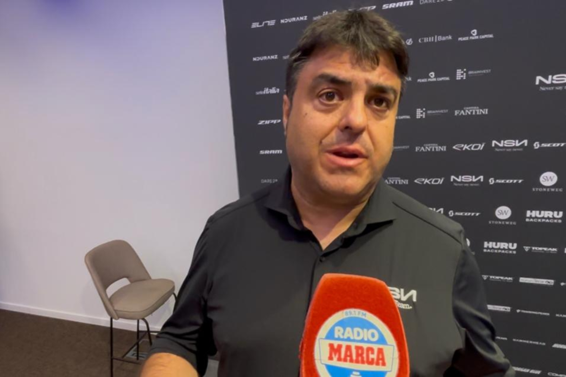 Óscar Guerrero, atendiendo a MARCA en Barcelona.