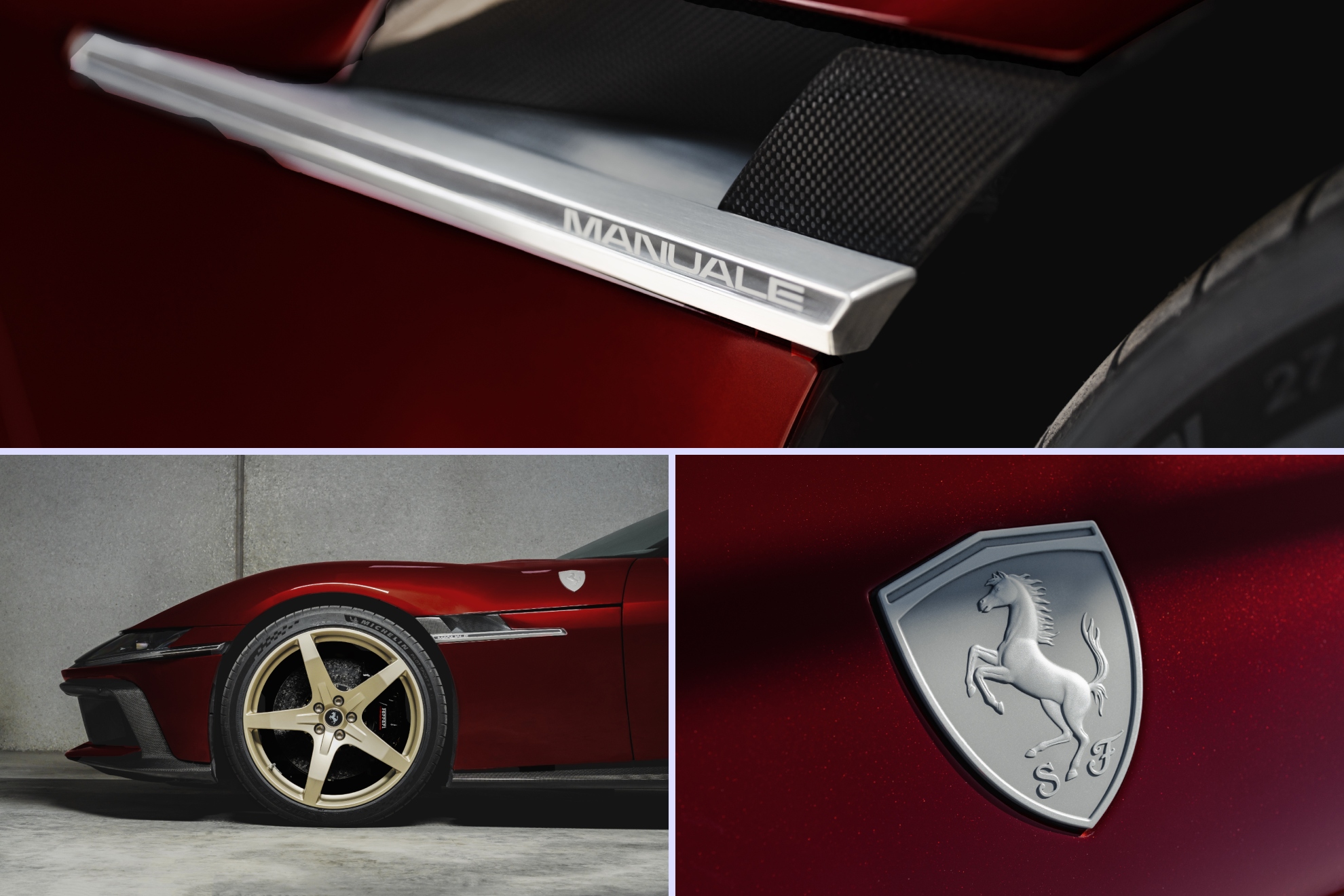 El Ferrari 12Cilindri Manuale tiene detalles estéticos específicos que acompañan a su peculiar cambio