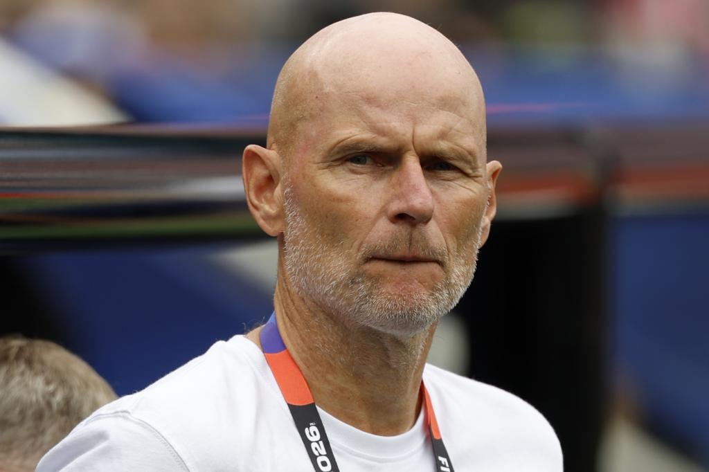 Stale Solbakken durante un partido con Noruega.