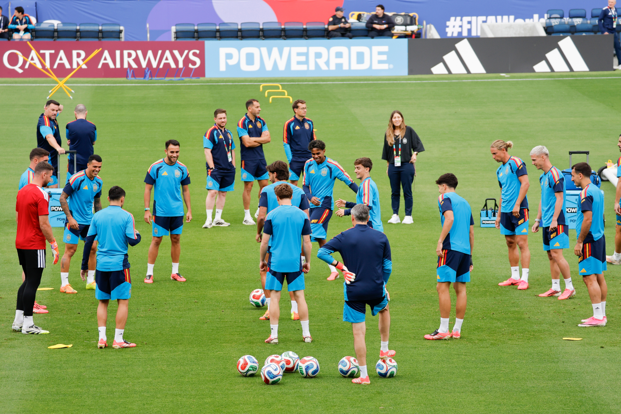 Imagen de un entrenamiento de la selección española en Los Ángeles.