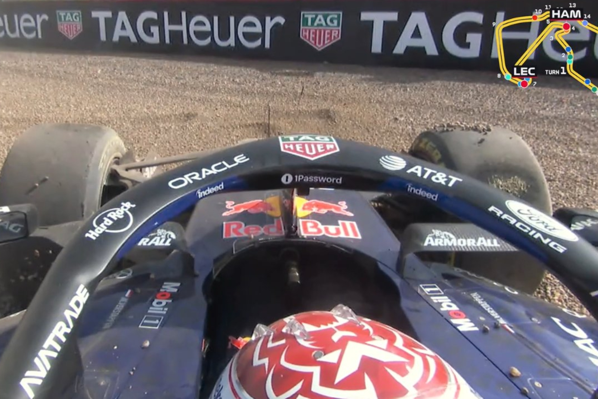 Verstappen, en la grava.