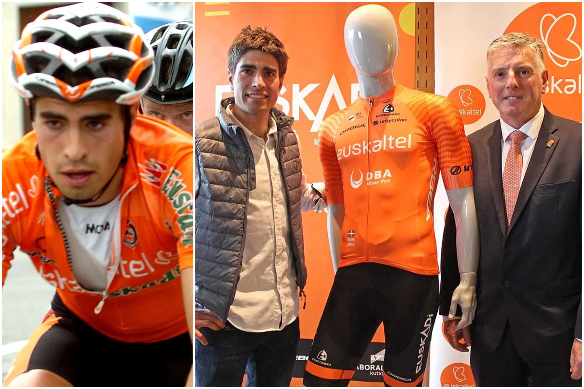Mikel Landa, vestido de naranja.