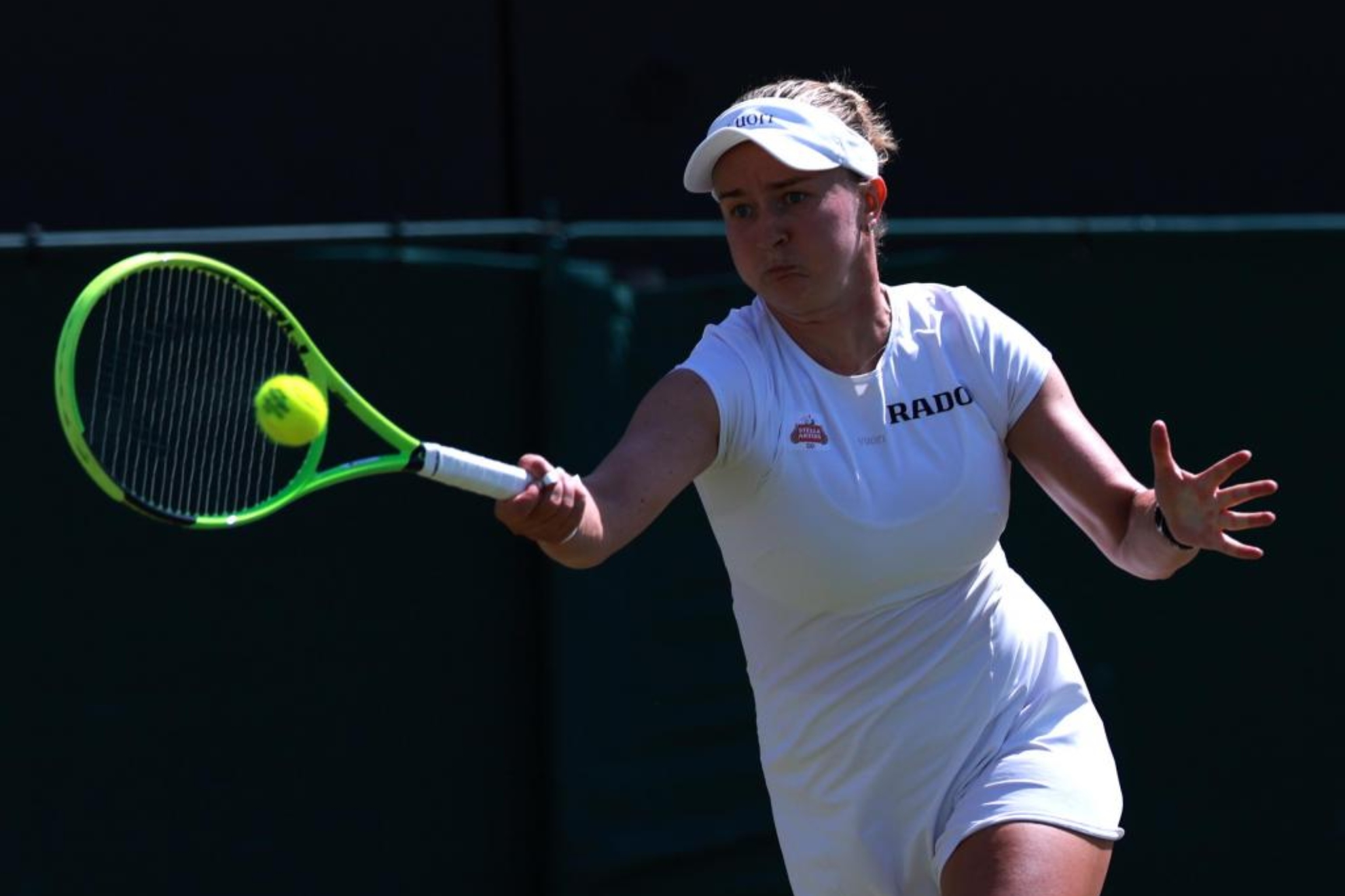 Krejcikova en su partido de octavos ante Muchova