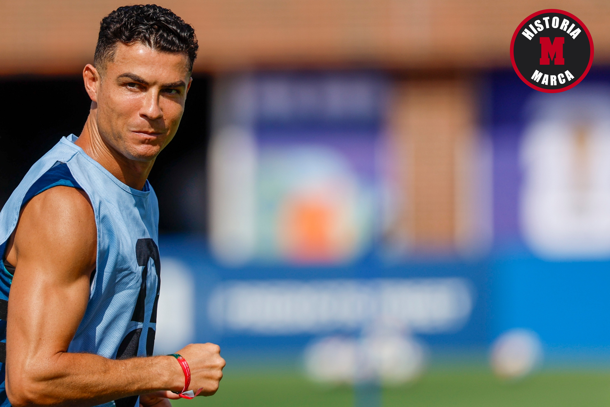 Cristiano Ronaldo, durante el último entrenamiento de Portugal antes de medirse a España.