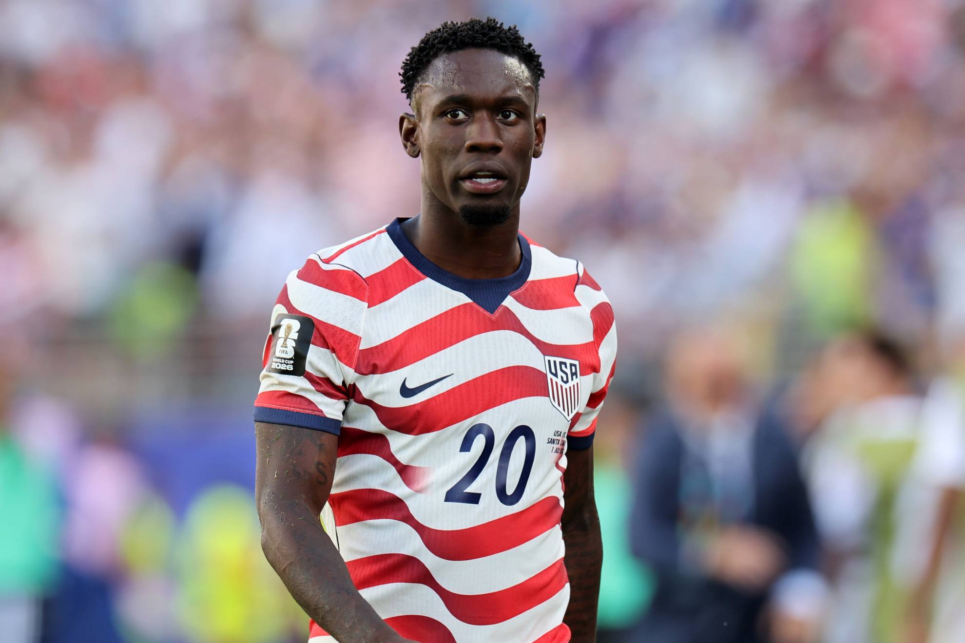 Folarin Balogun, tras ser expulsado contra Bosnia y Herzegovina