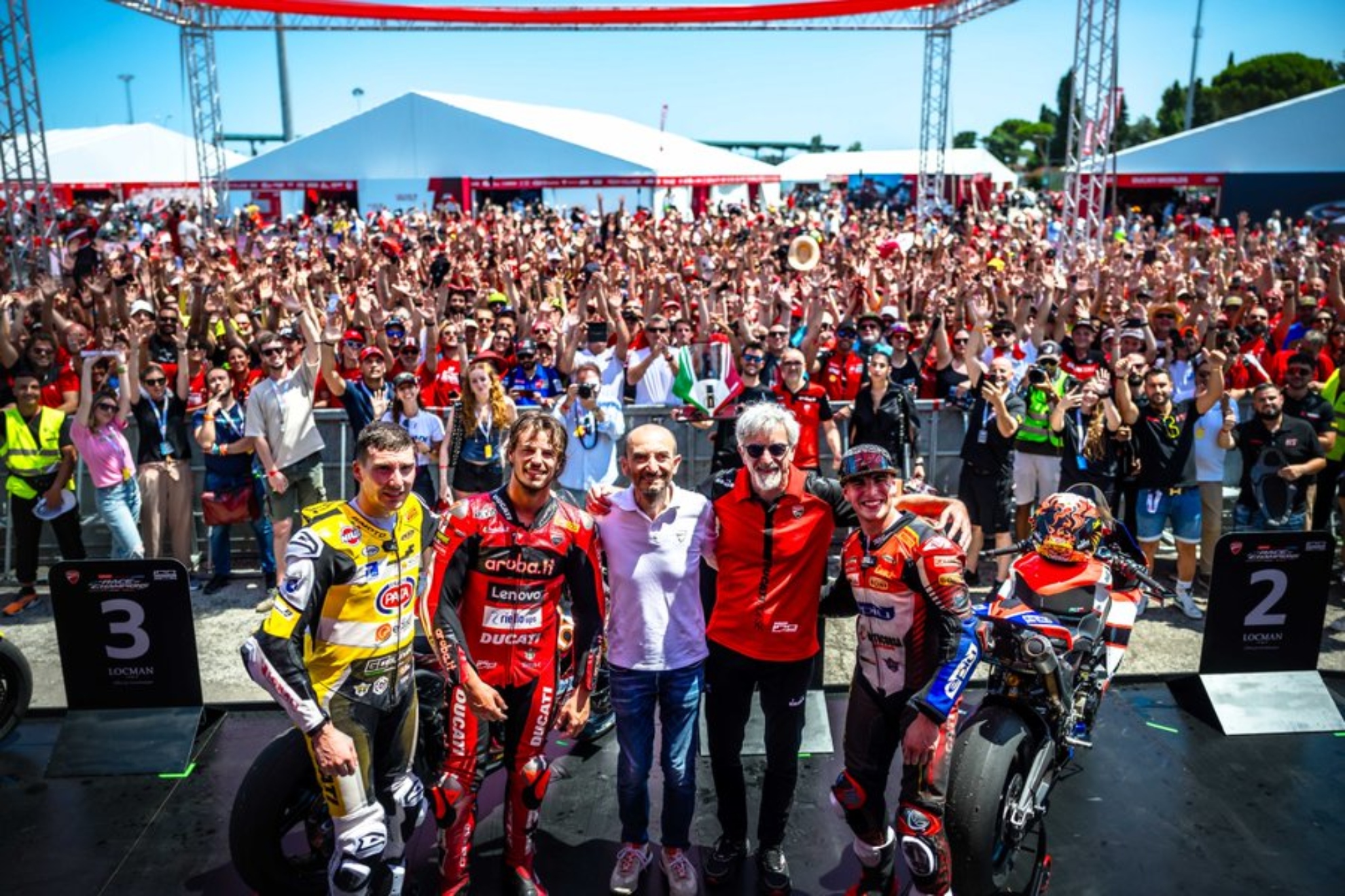 Baldasarri, Bulega, Domenicali, Dall'Igna y Surra.