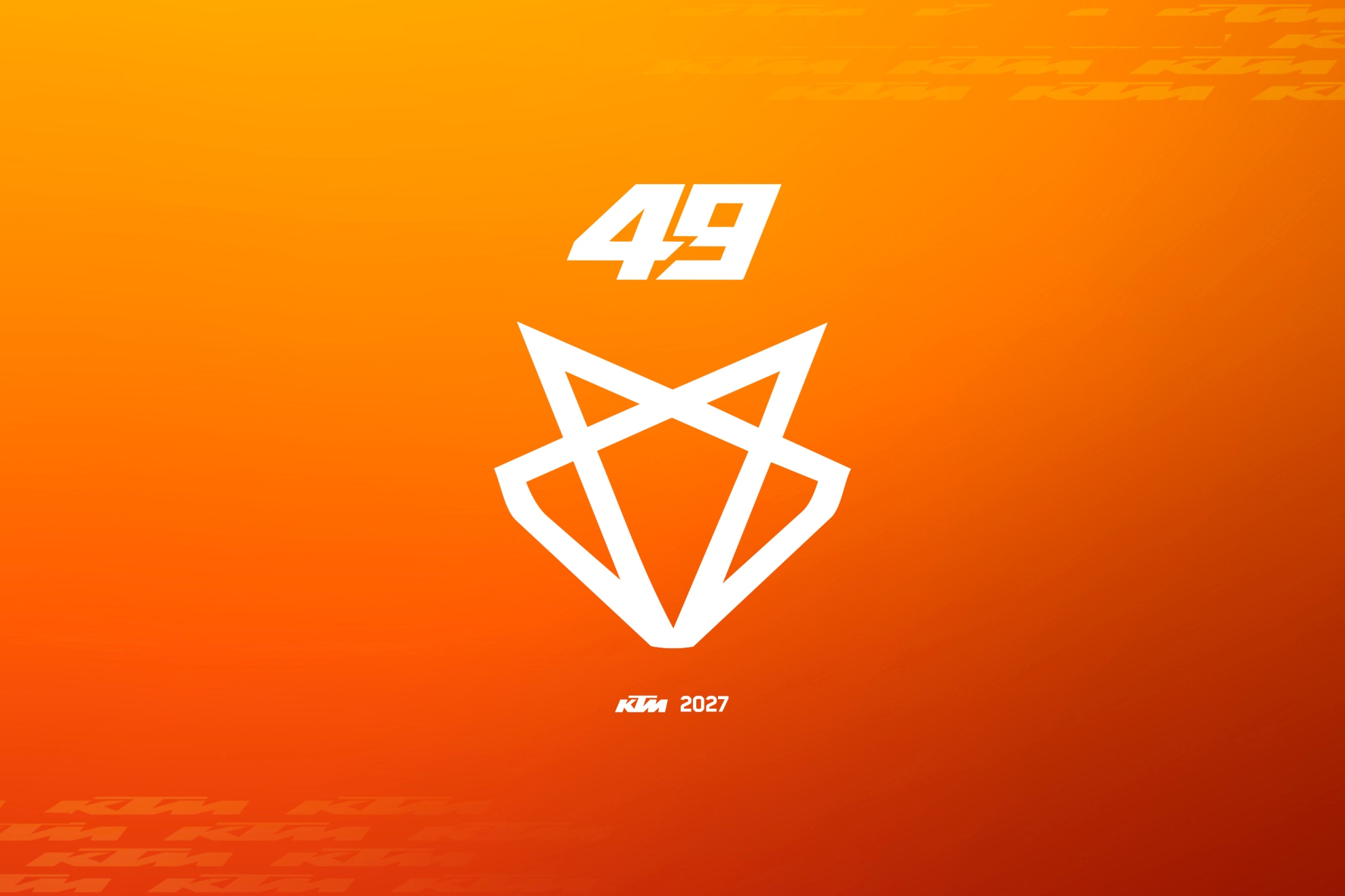 El número y el logo de Di Giannantonio, de naranja. KTM
