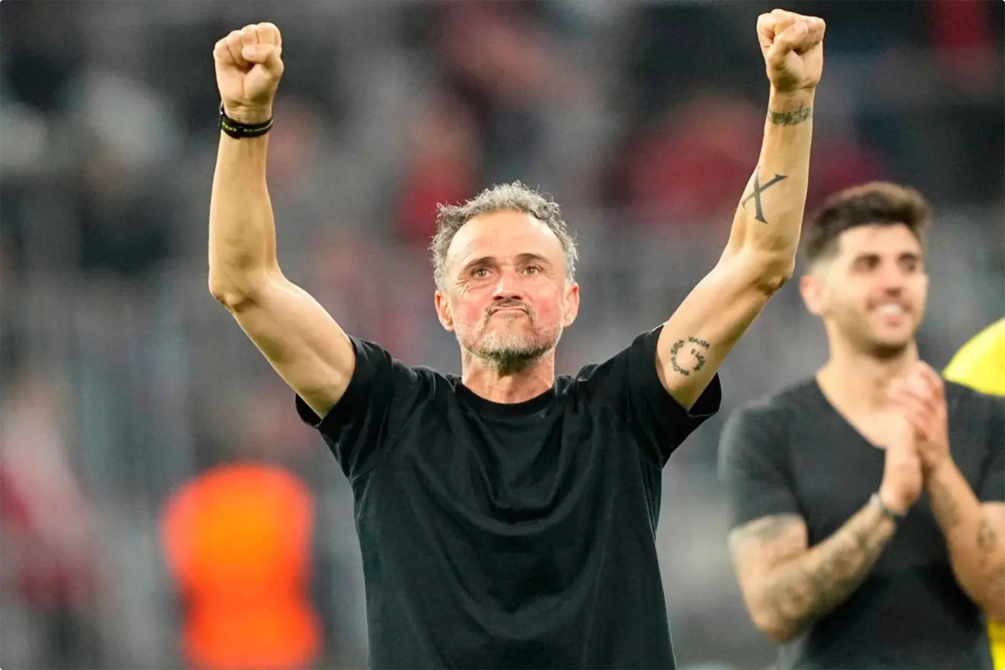 Luis Enrique, celebrando su segundo victoria en la Champions League