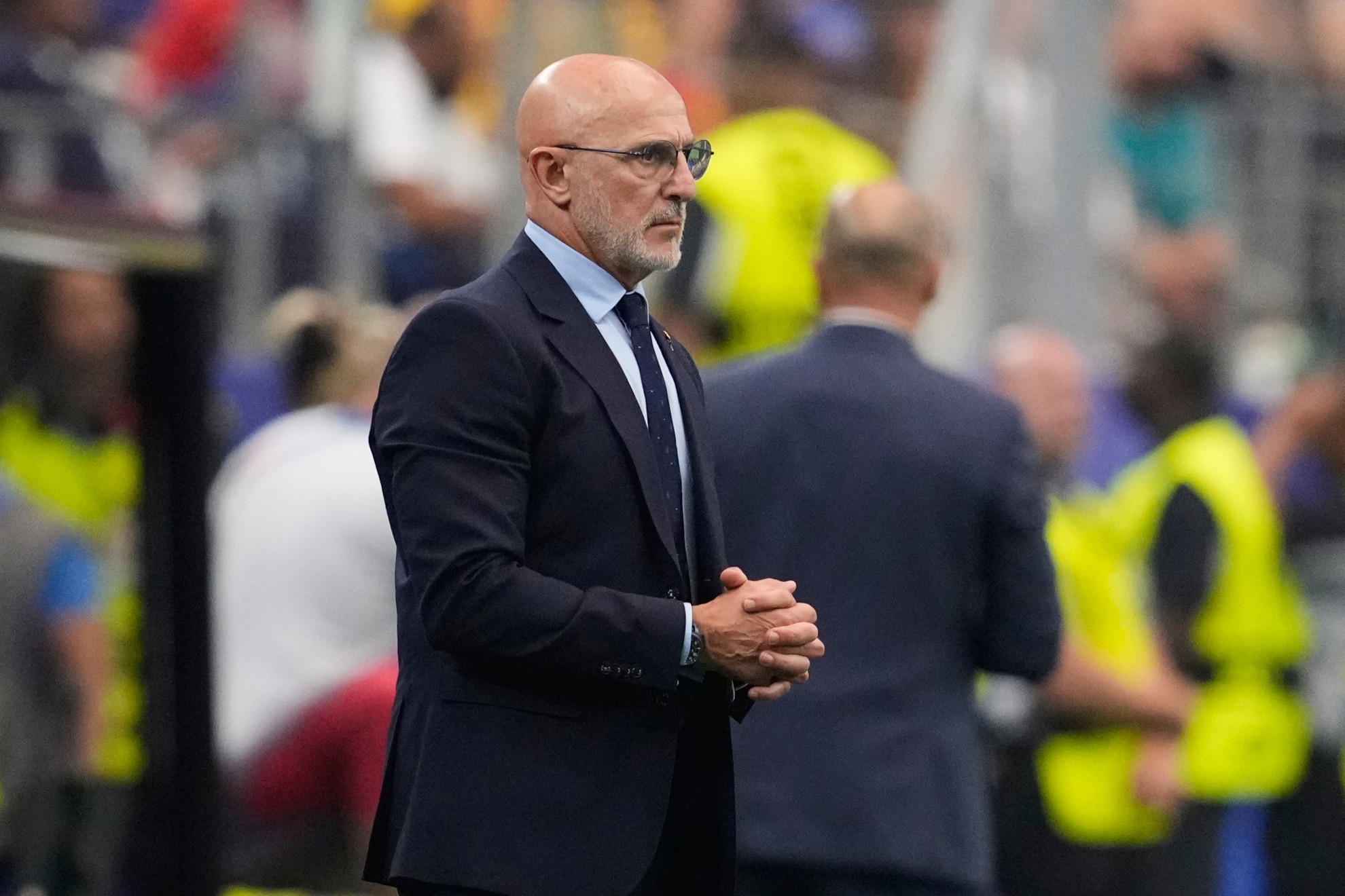 Luis de la Fuente, durante el partido ante Portugal.