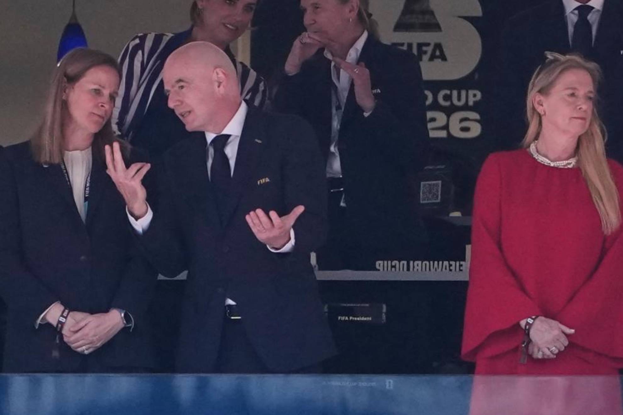 Gianni Infantino, en el palco durante el Estados Unidos-Bélgica de ayer.
