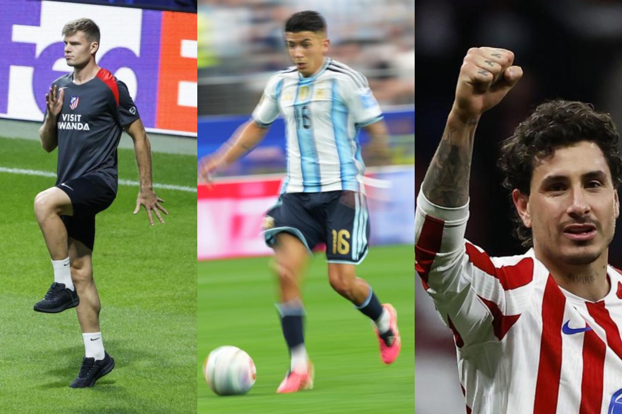 Sorloth, Almada y Giménez.