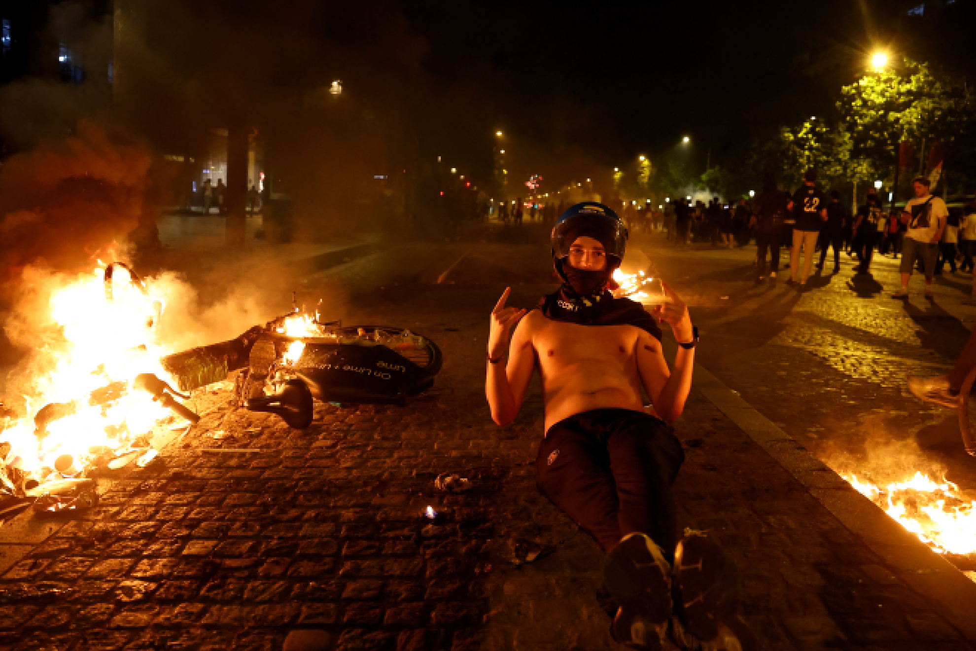 Paris durante los disturbios de la final de la Champions