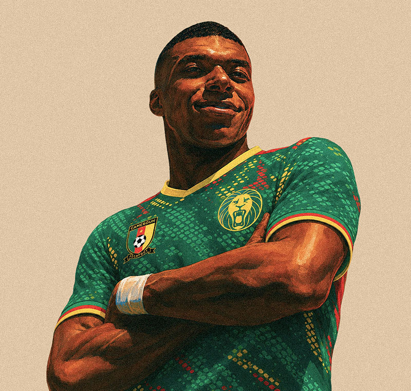 Mbappé, con la camiseta de Camerún.