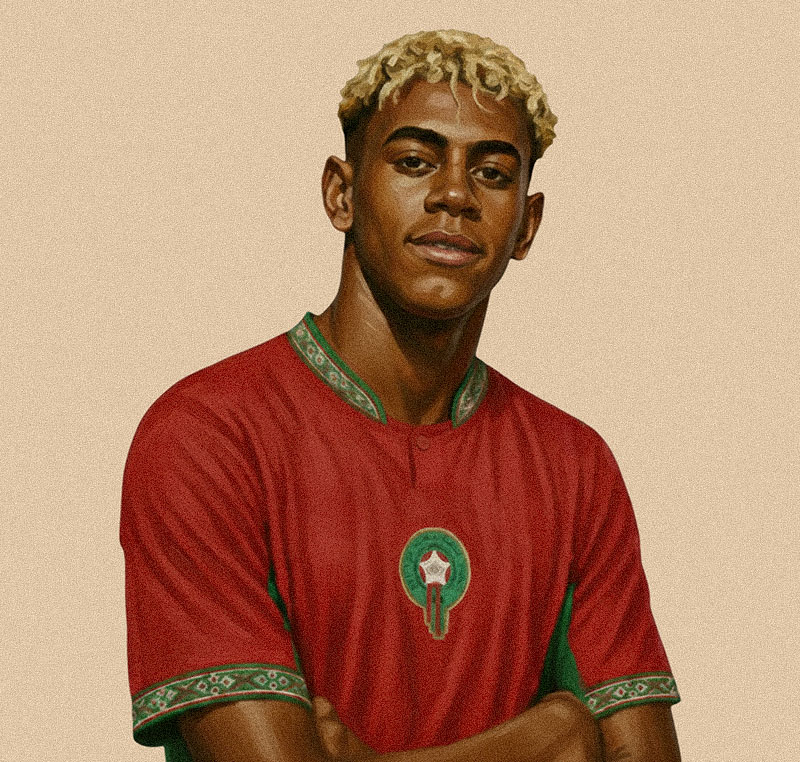 Lamine, con la de Marruecos.