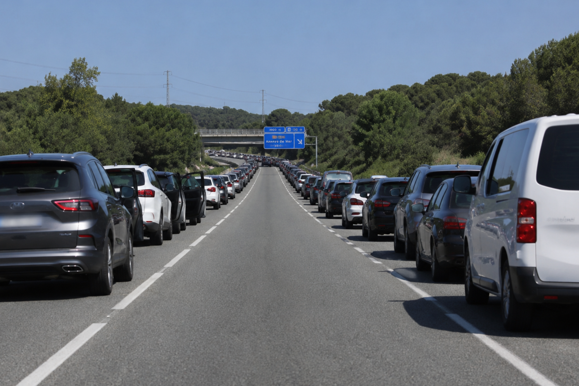 Tanto con dos carriles como con tres o más, deberá quedar en el centro espacio para los vehículos de emergencia. GEM.