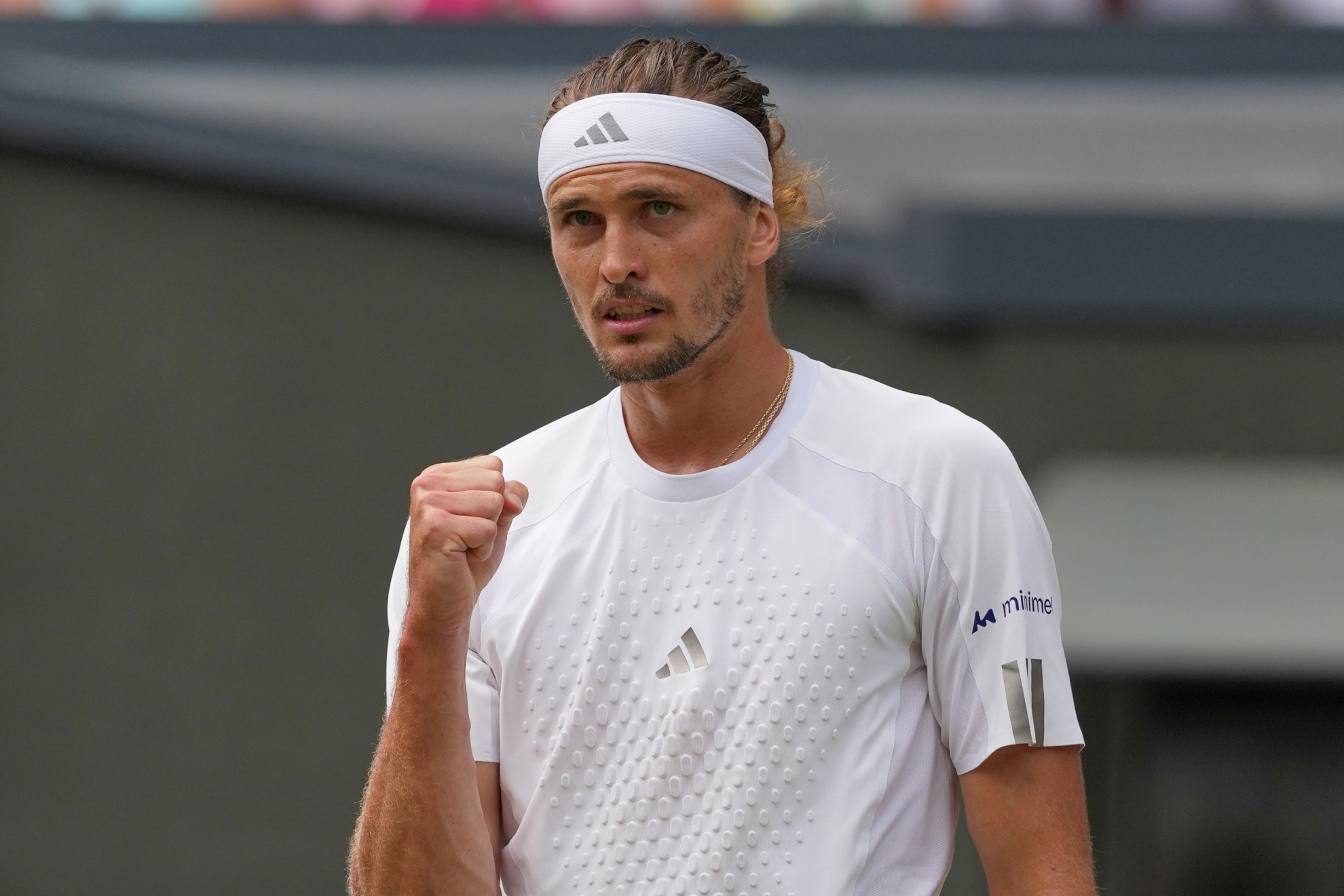 Zverev celebra un punto.