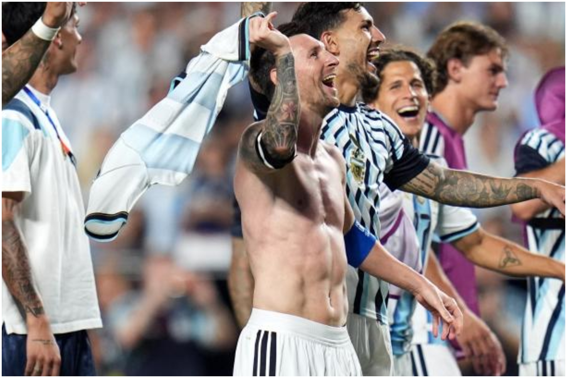 Messi celebra el pase a semifinales de Argentina tras eliminar a Suiza.