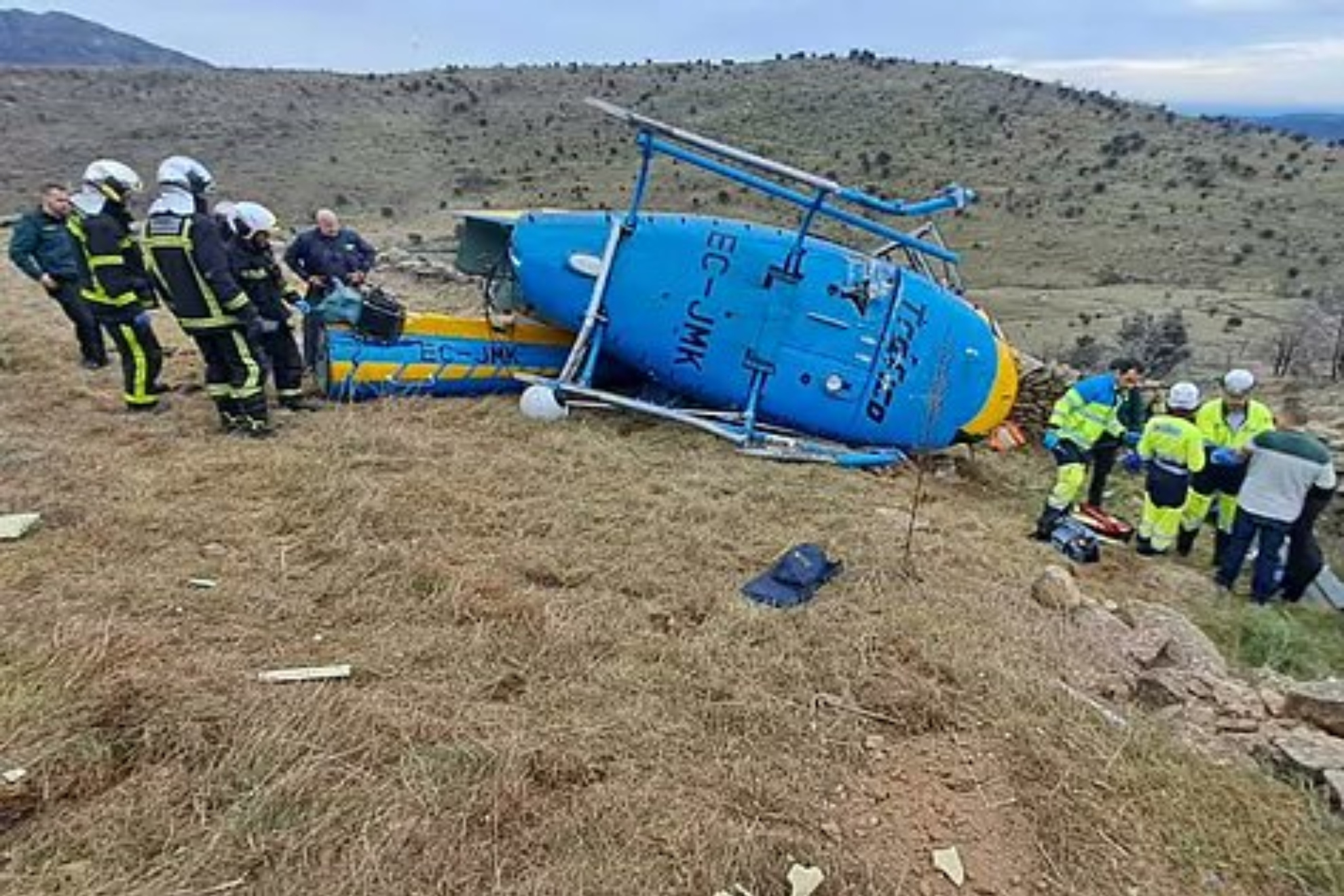 El helicóptero de la DGT accidentado 112