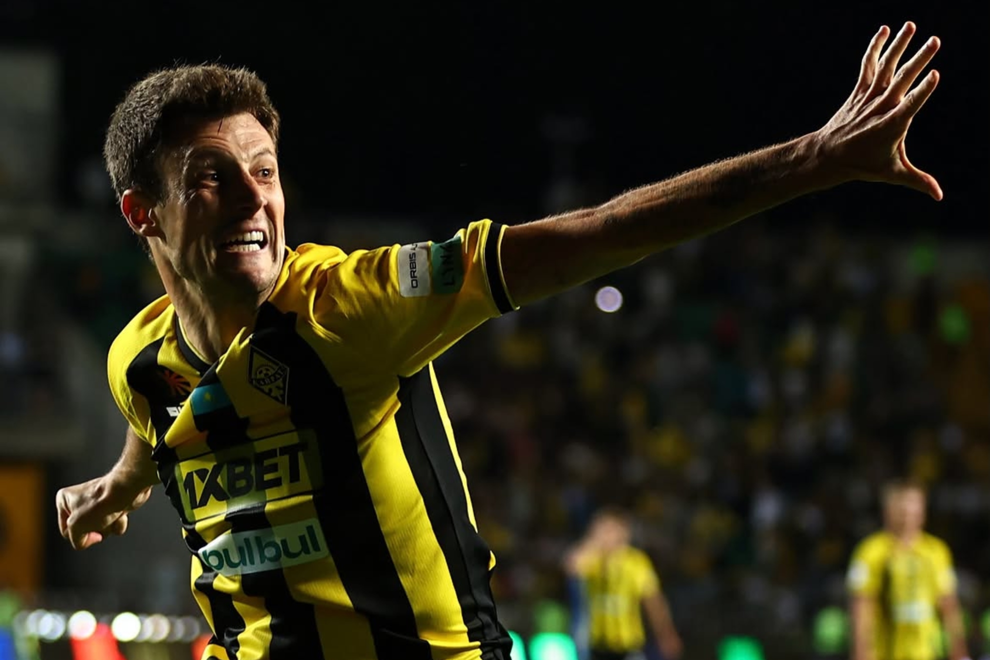 Marc Gual celebra un gol.