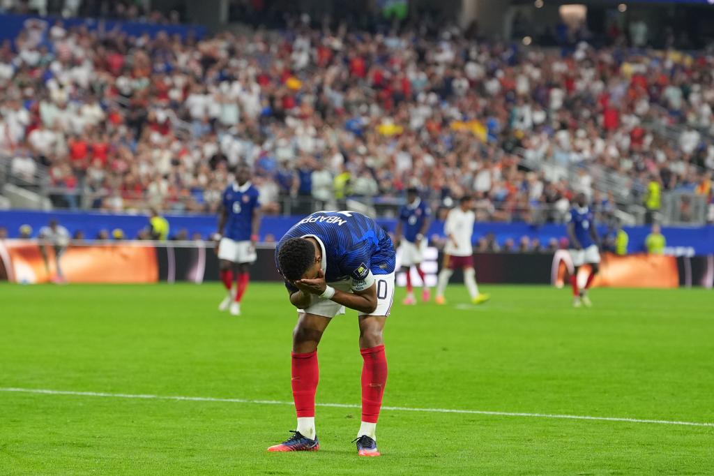 Mbappé durante el partido de semifinales frente a España.