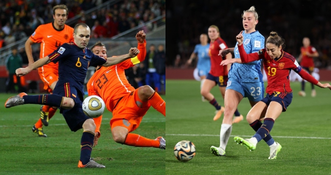 Andrés Iniesta y Olga Carmona, goleadores de las finales de los Mundiales de 2010 y 2023