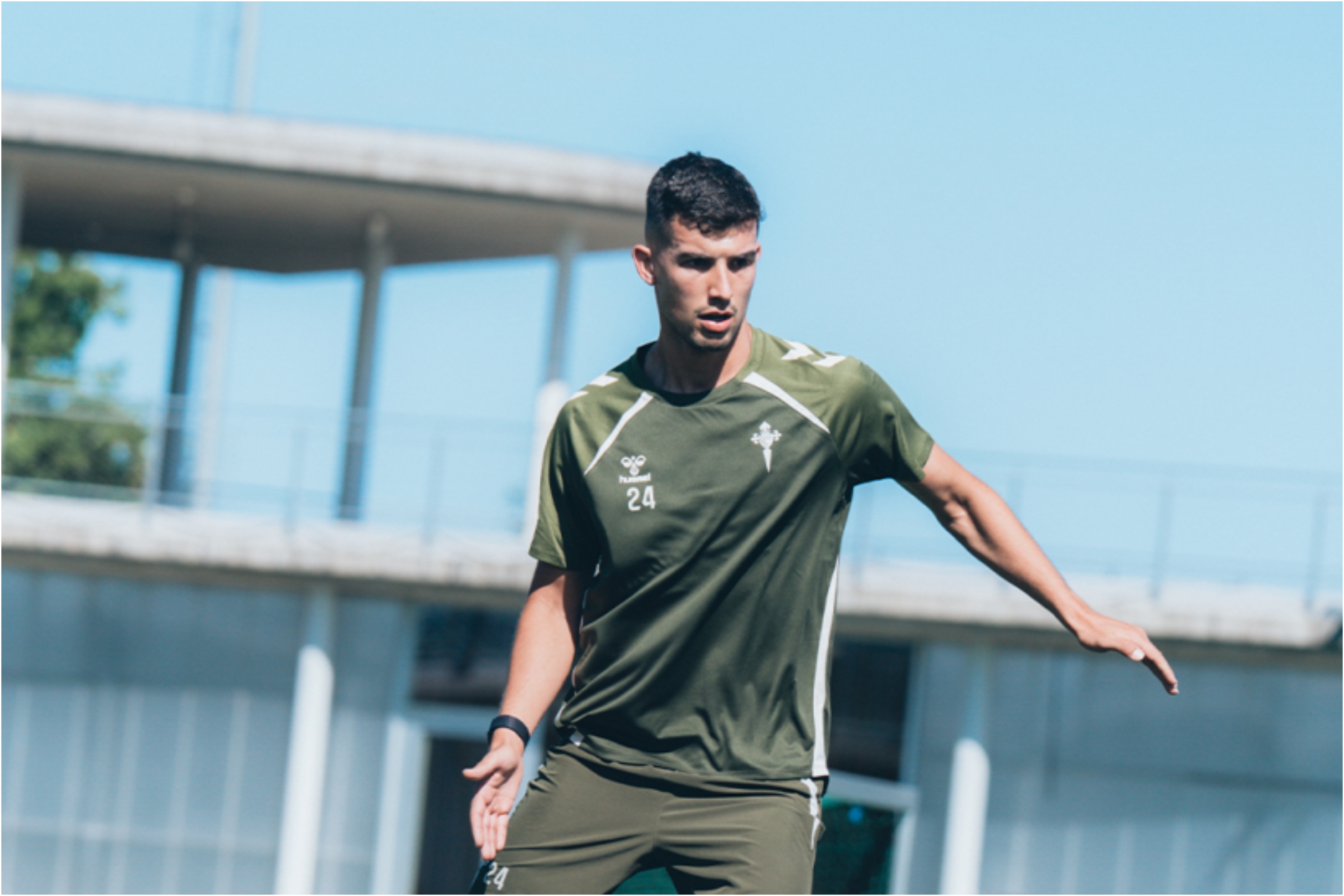 Carlos Domínguez, en un entrenamiento CELTA