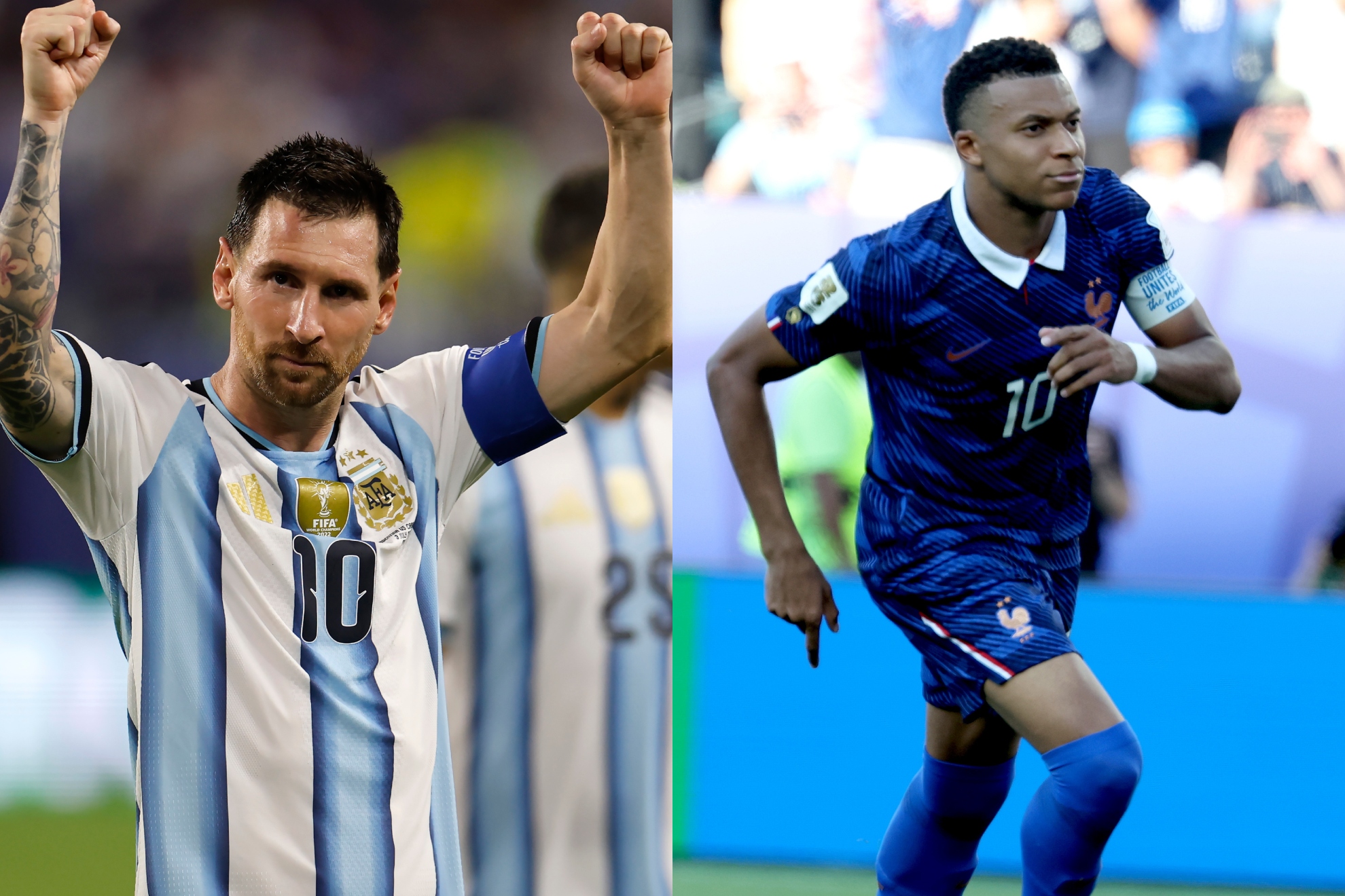 Lionel Messi y Kylian Mbappé