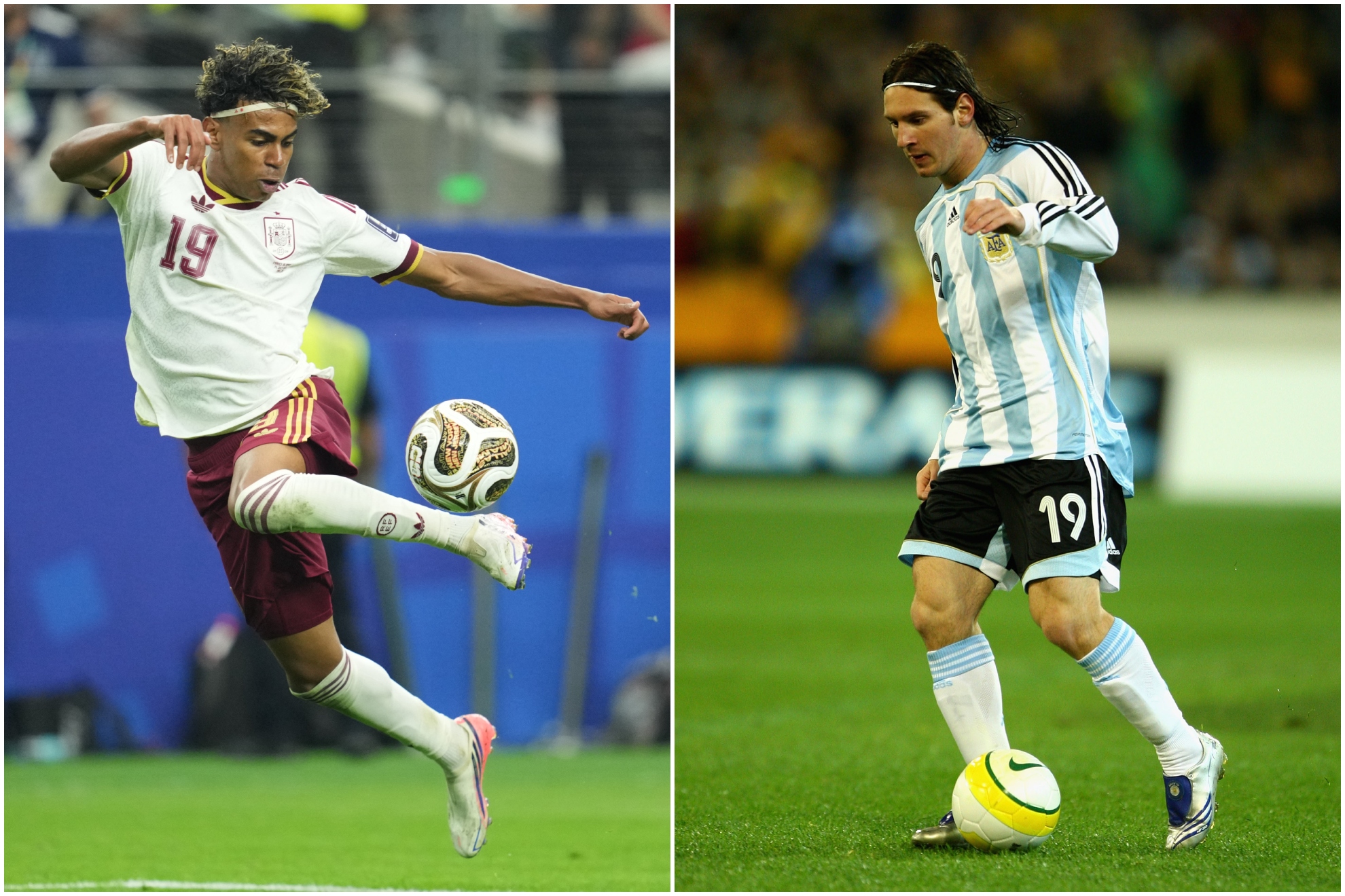 Lamine y Messi debutando en un Mundial con el 19.
