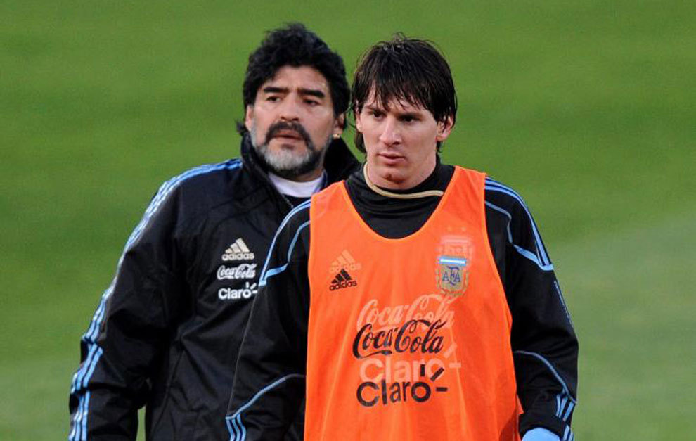 Maradona y Leo Messi