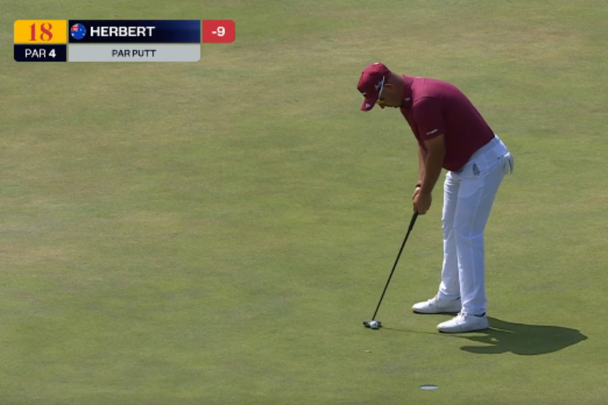Lucas Herbert tenía que meter este putt para hacer historia.