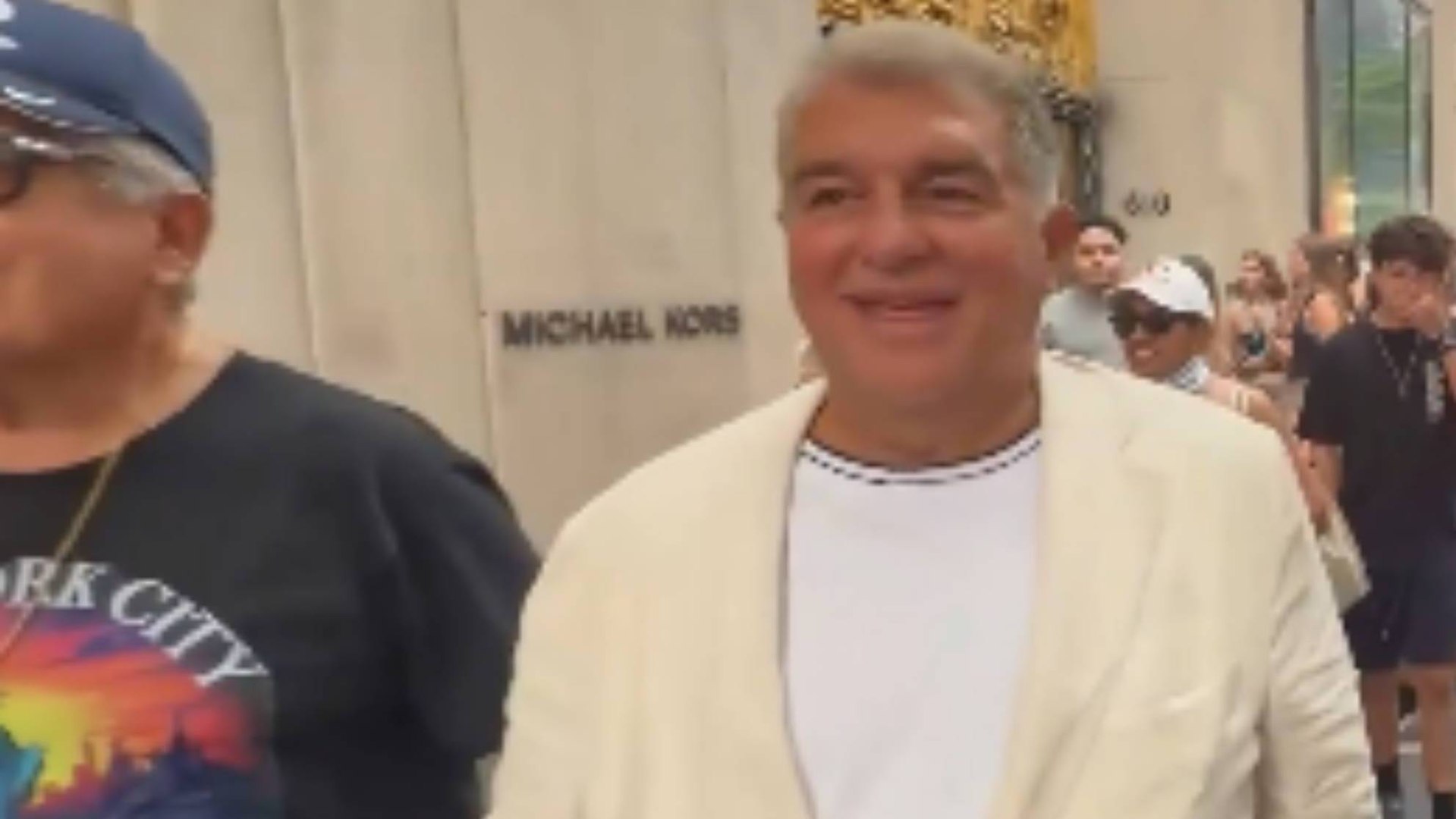 Joan Laporta, presidente del Barcelona, en Nueva York apoyando a la selección de España en la final del Mundial 2026 ante Argentina.