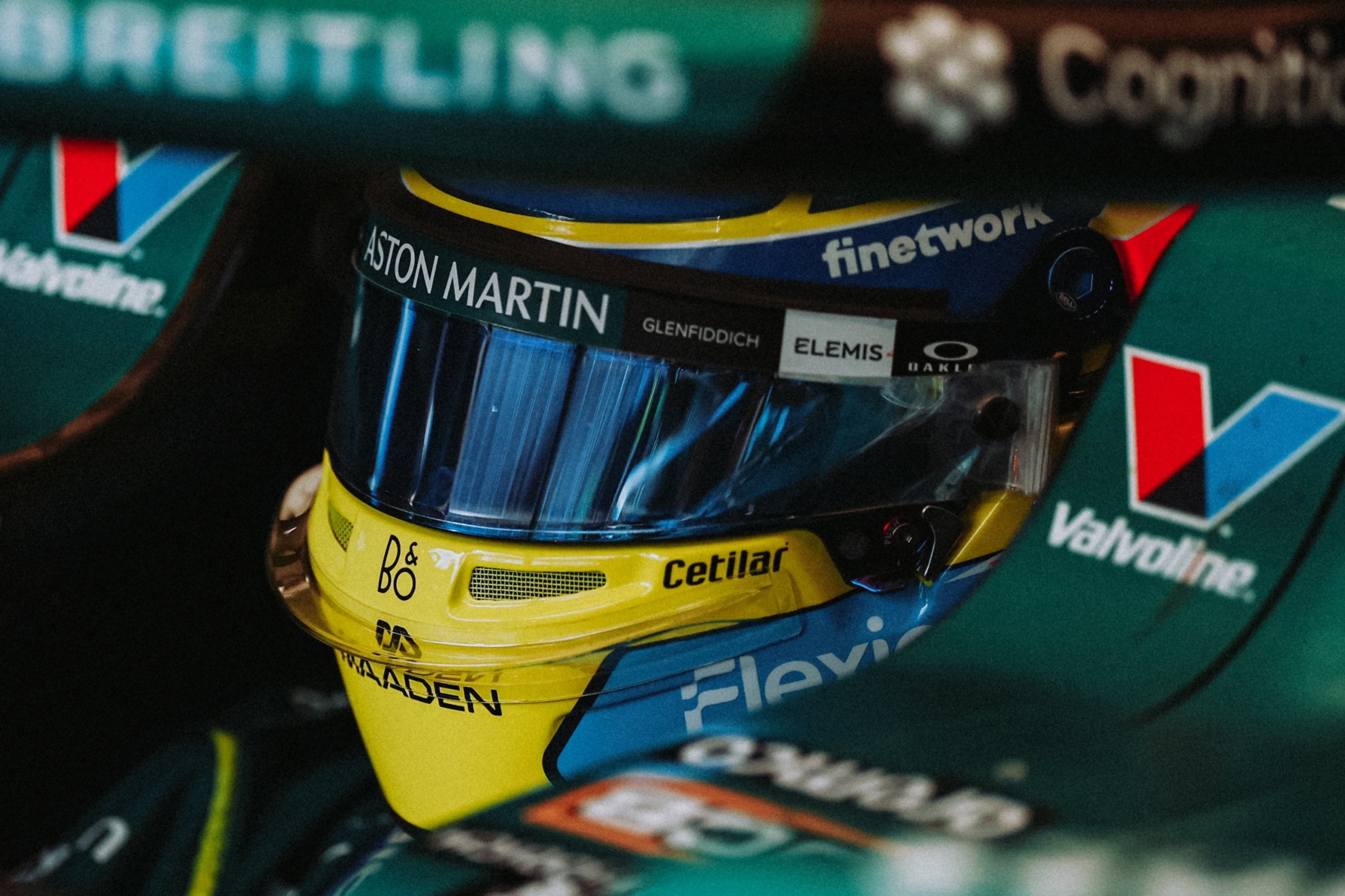 Alonso, en su AMR26 en Spa.