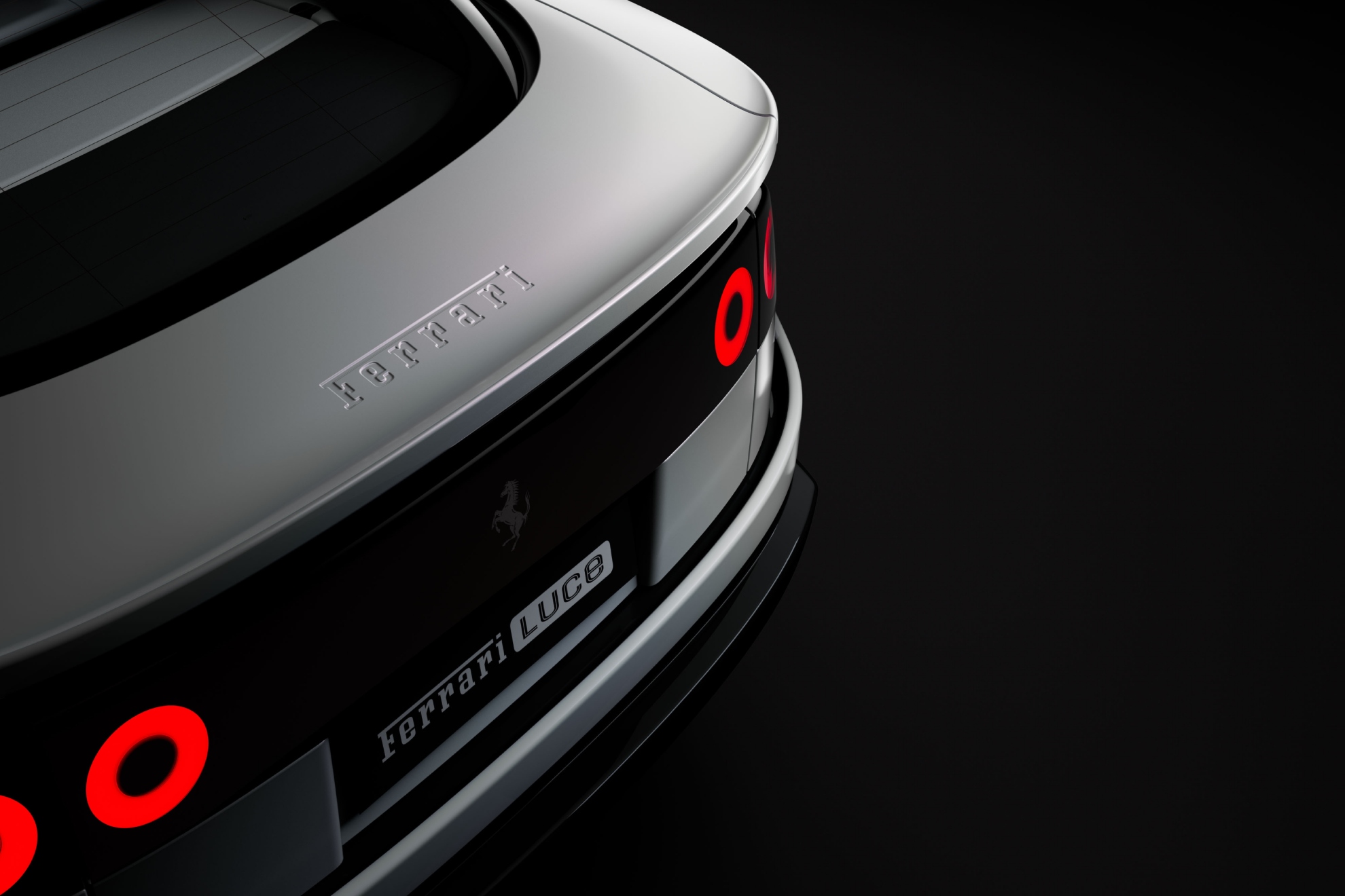 El primer Ferrari Luce es... blanco.