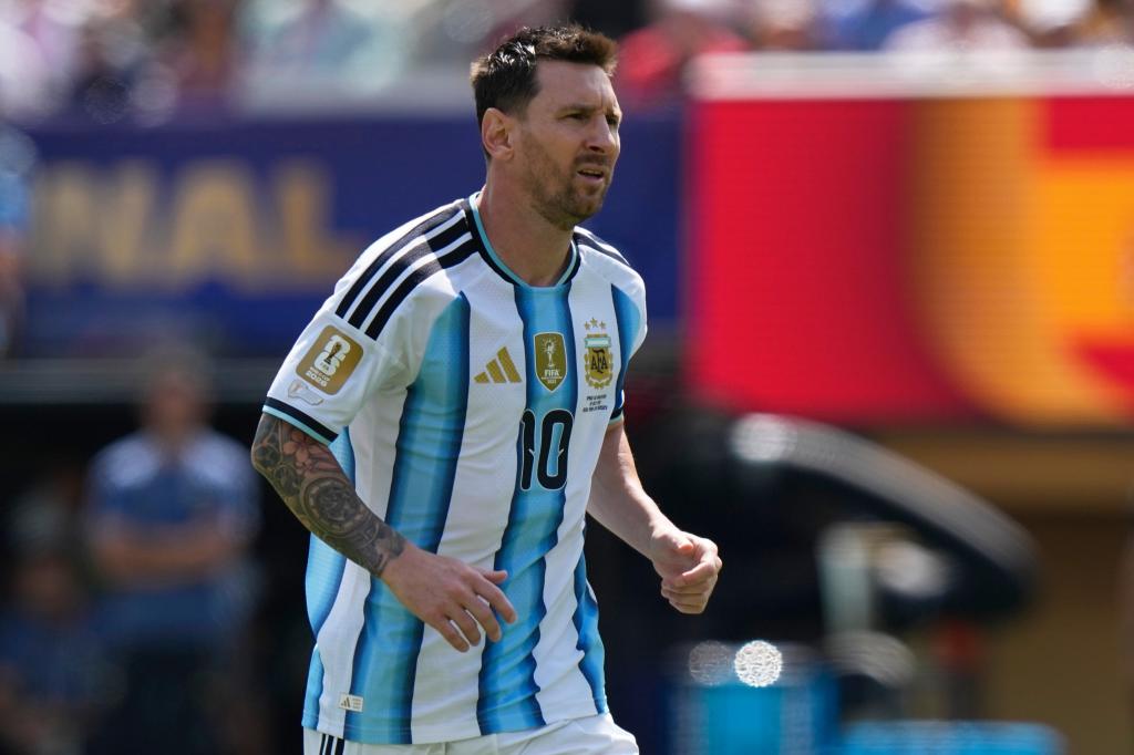 Messi en una acción del partido.