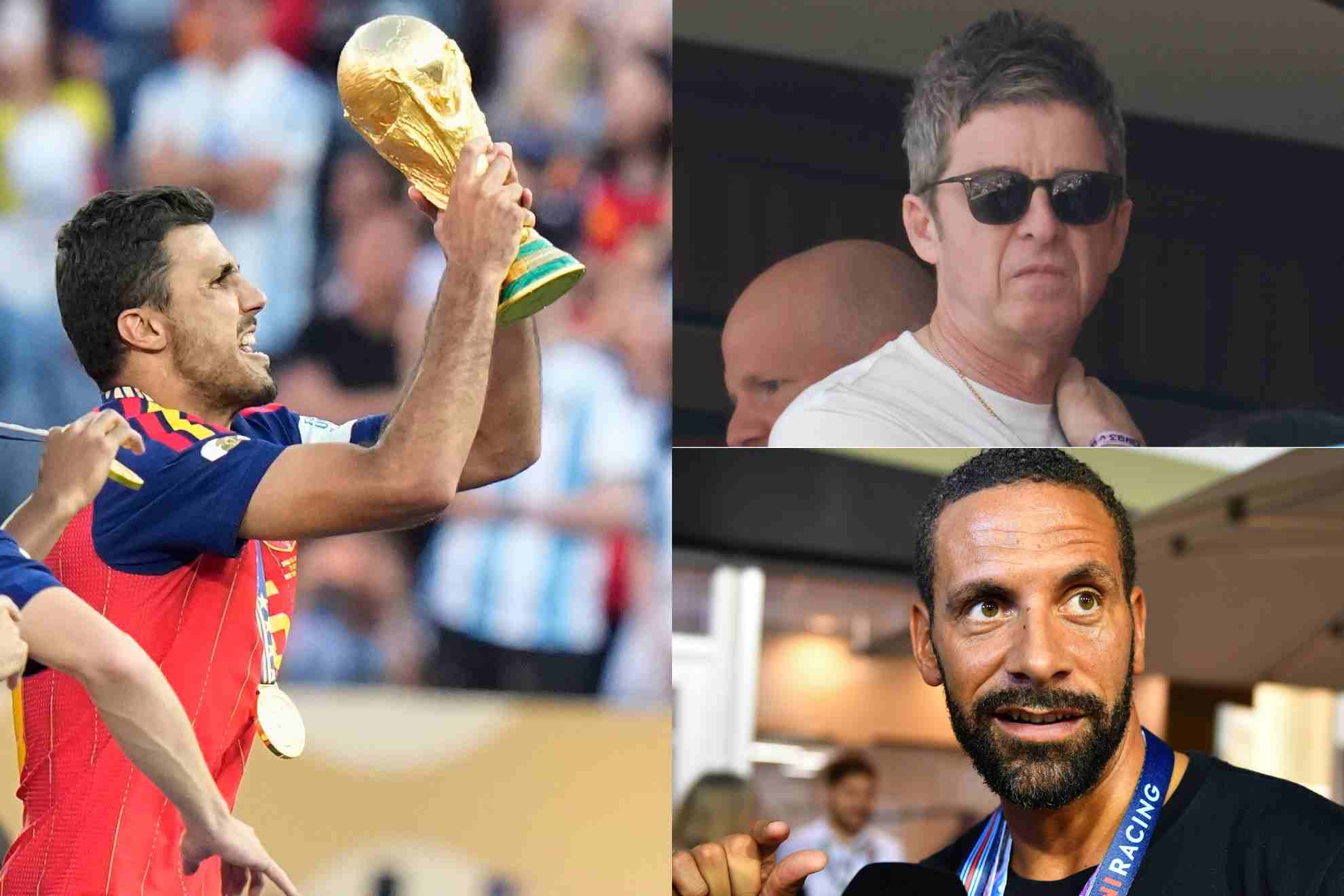 Rodri, Liam Gallagher y Rio Ferdinand