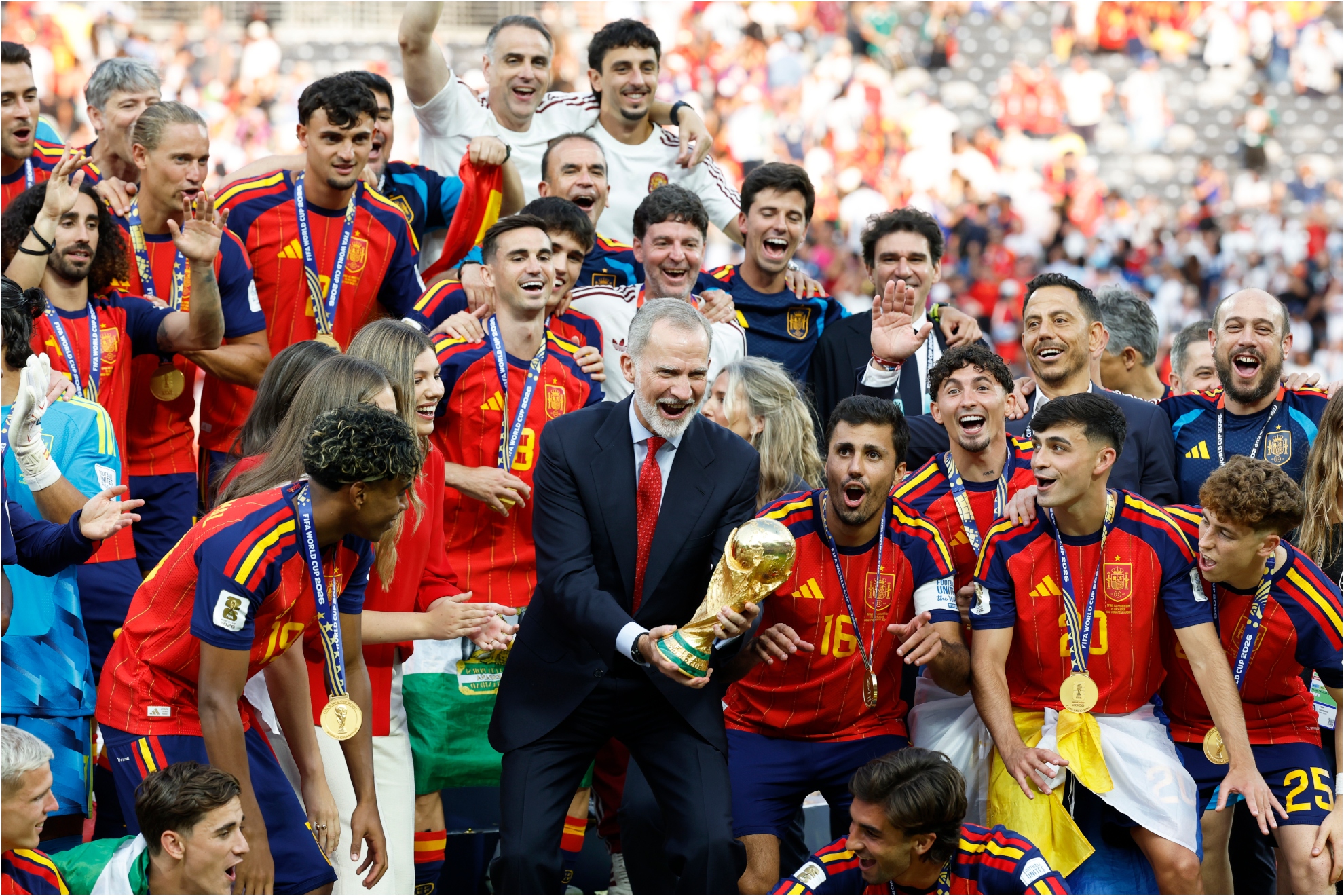 La Familia Real, con la selección Española.