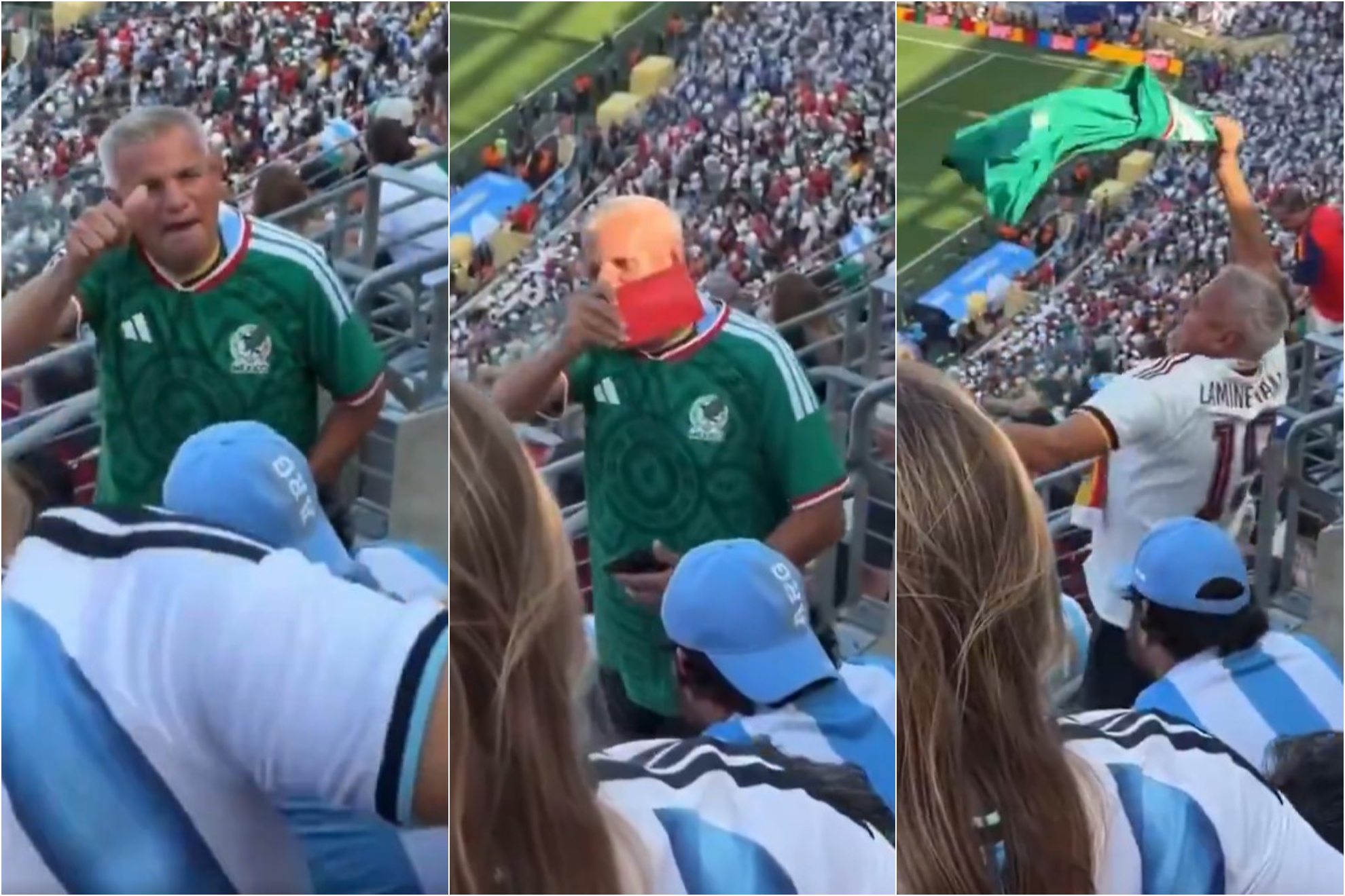 El aficionado mexicano troleando al aficionado argentino.